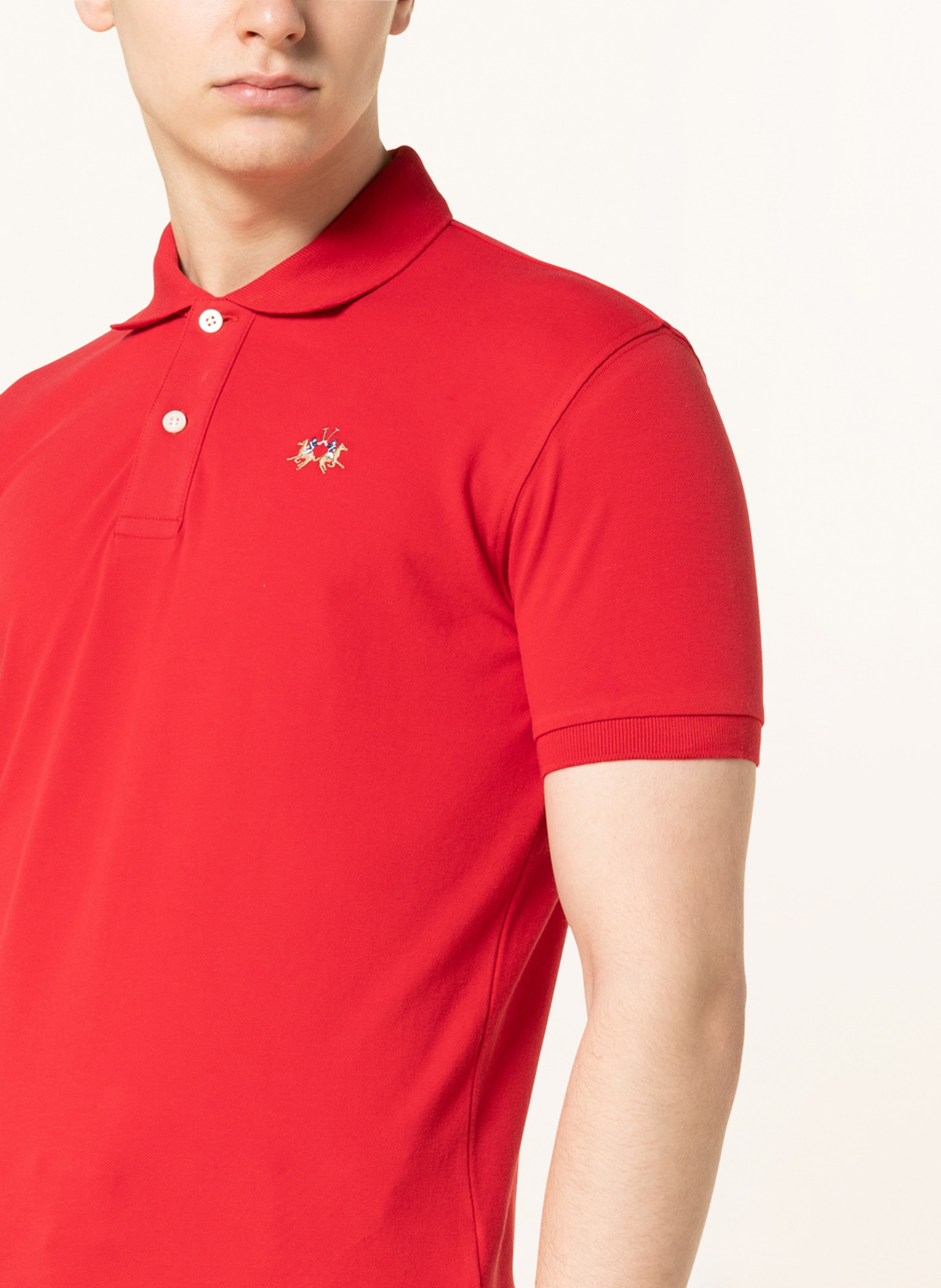 Thumbnail - La Martina Piqué-Poloshirt Slim Fit rot
