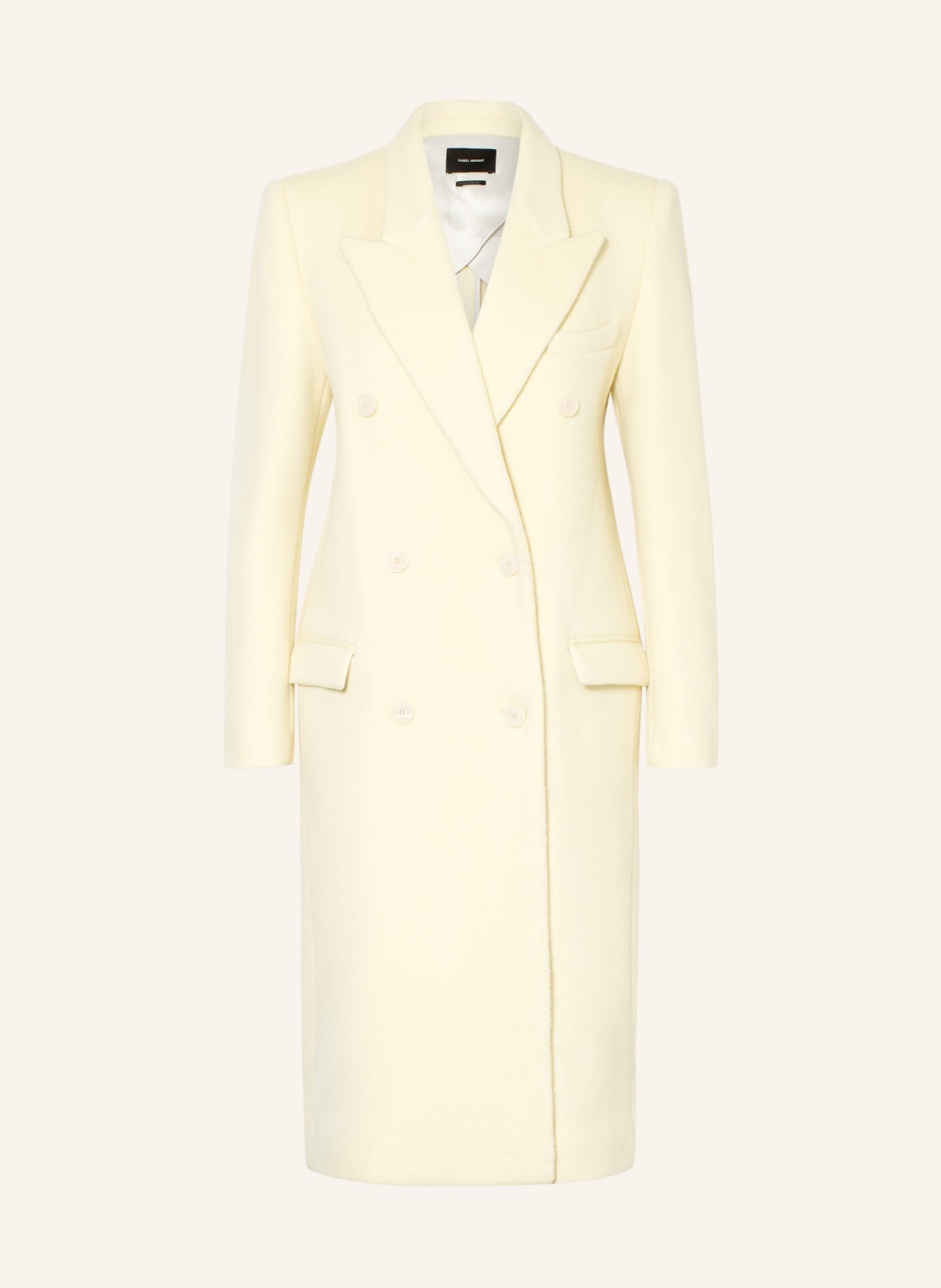 Isabel Marant Enarrya Wool And Cashmere Coat in Yellow Womens Coats Isabel Marant Coats Natural 
