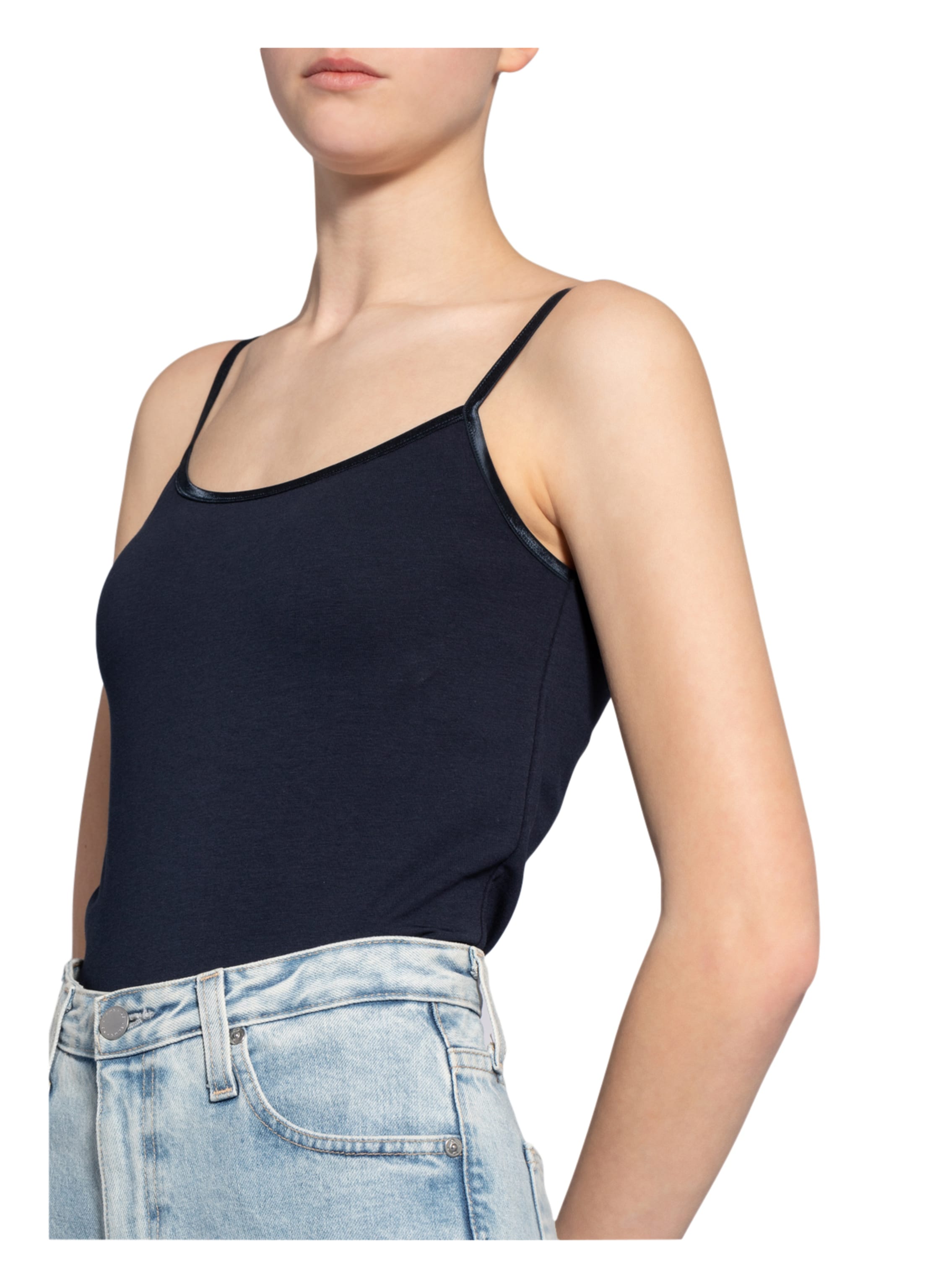 Thumbnail - Boviva Top Mit Schmucksteinbesatz blau