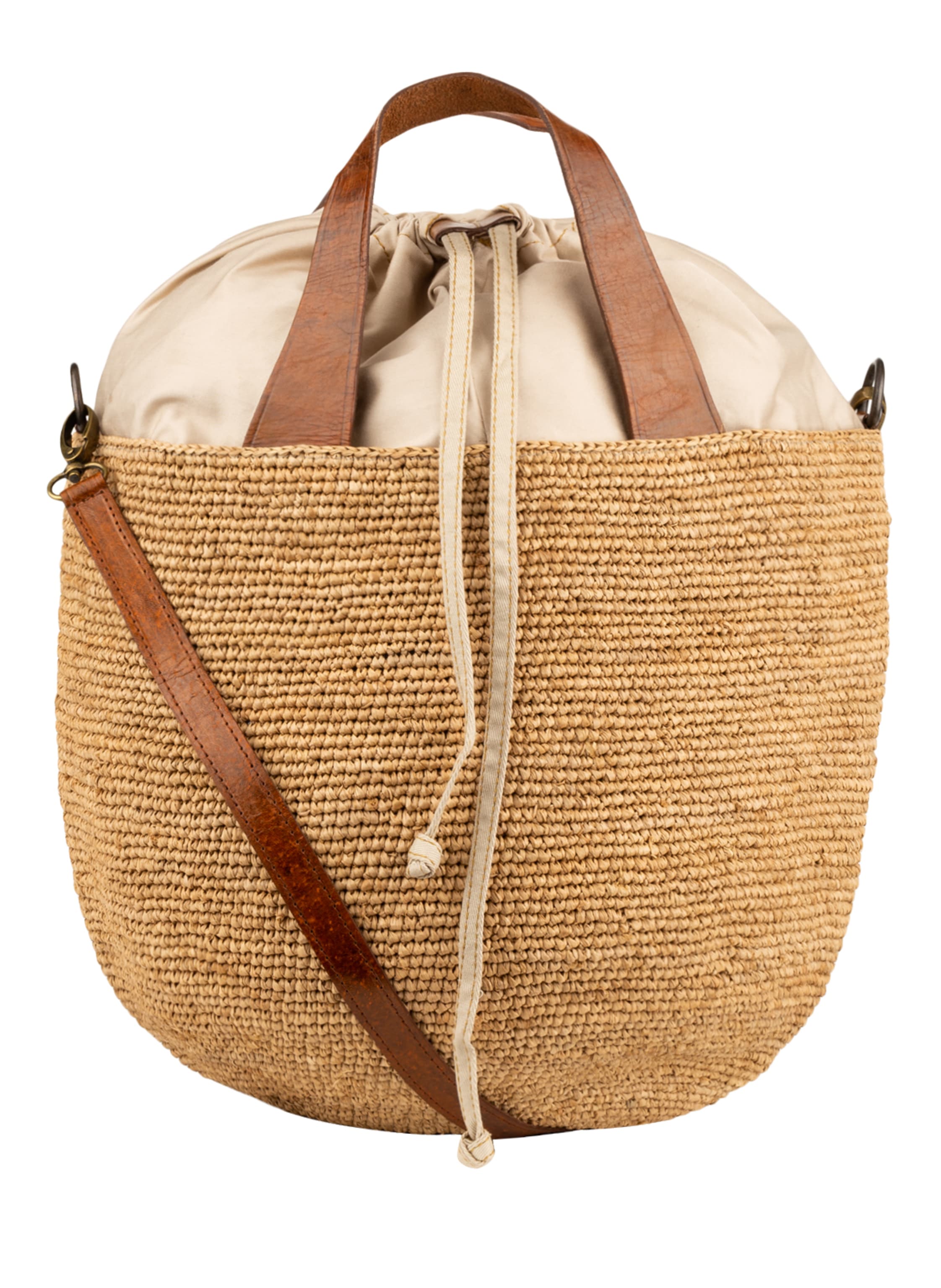 Ibeliv Abnehmbarer Schulterriemen. Durchzugsband. Innen ein Hauptfach. Label-Detail. Bast. Canvas. Lederdetails. Unifarben in beige / braun