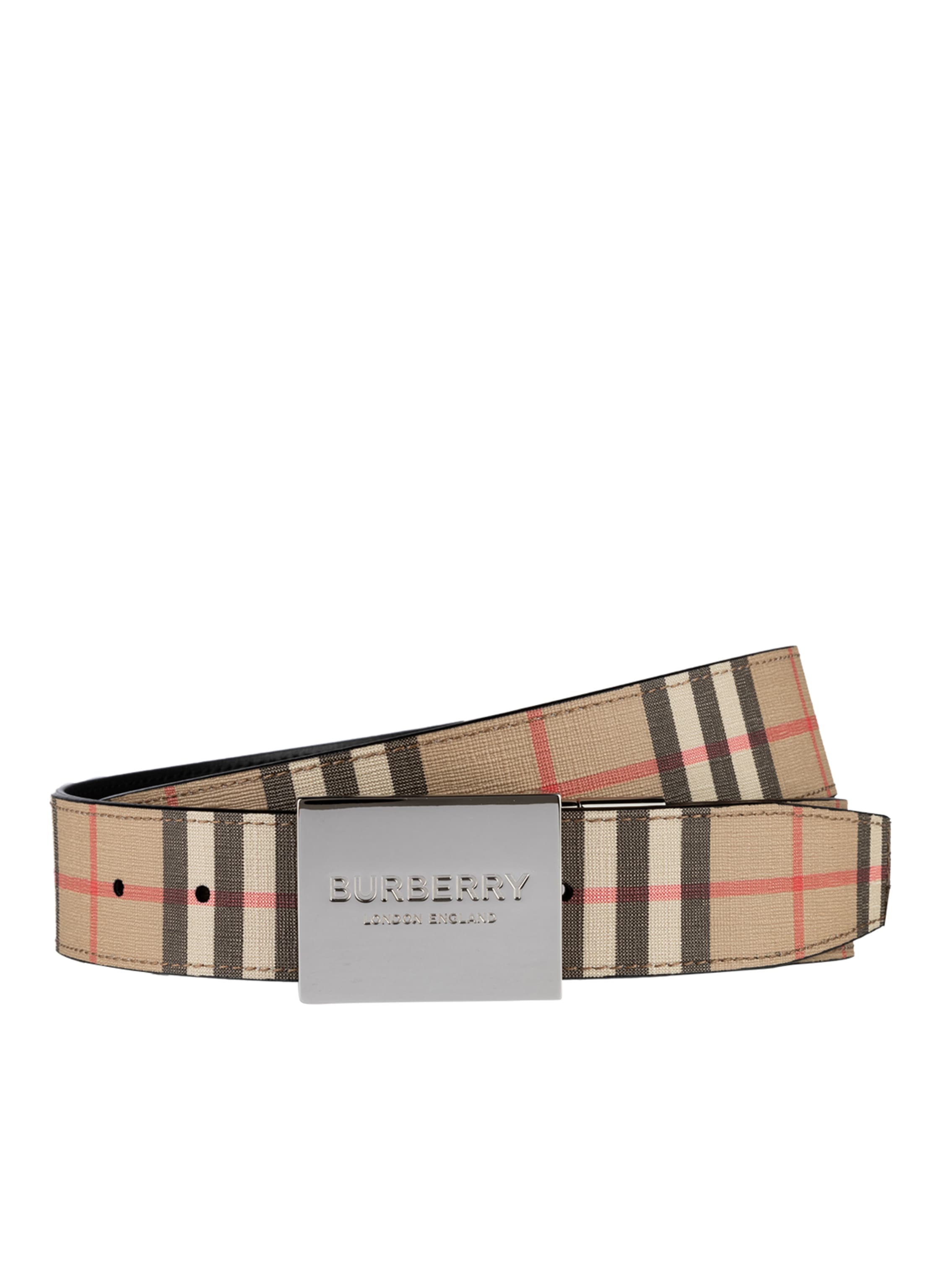 BURBERRY Reversible belt in beige/ black/ red | Breuninger