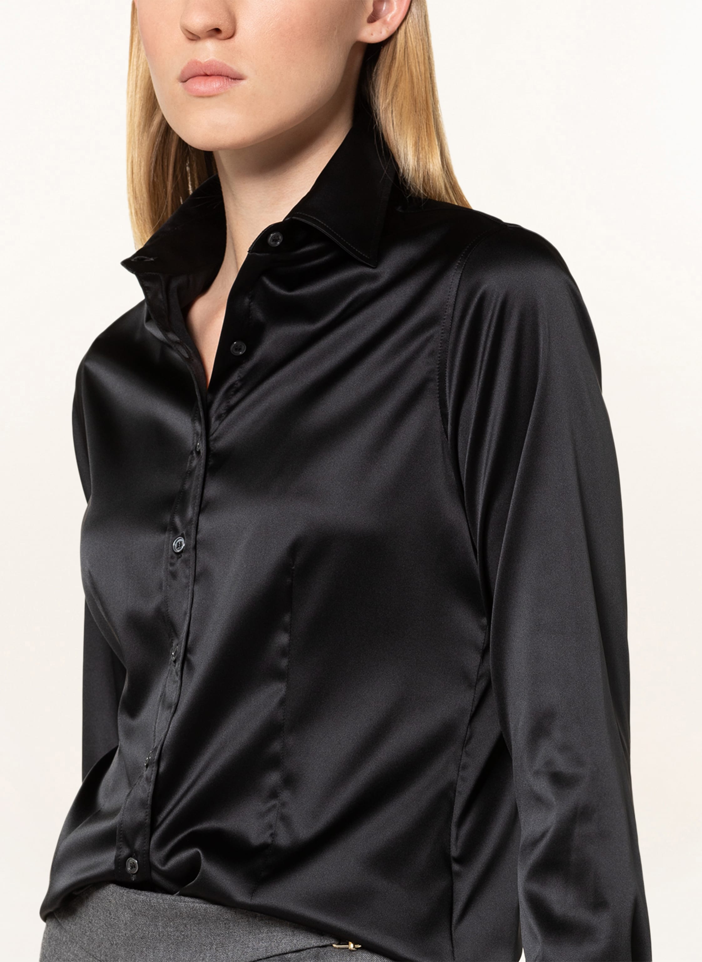 Thumbnail - Robert Friedman Hemdbluse Agata Aus Satin schwarz