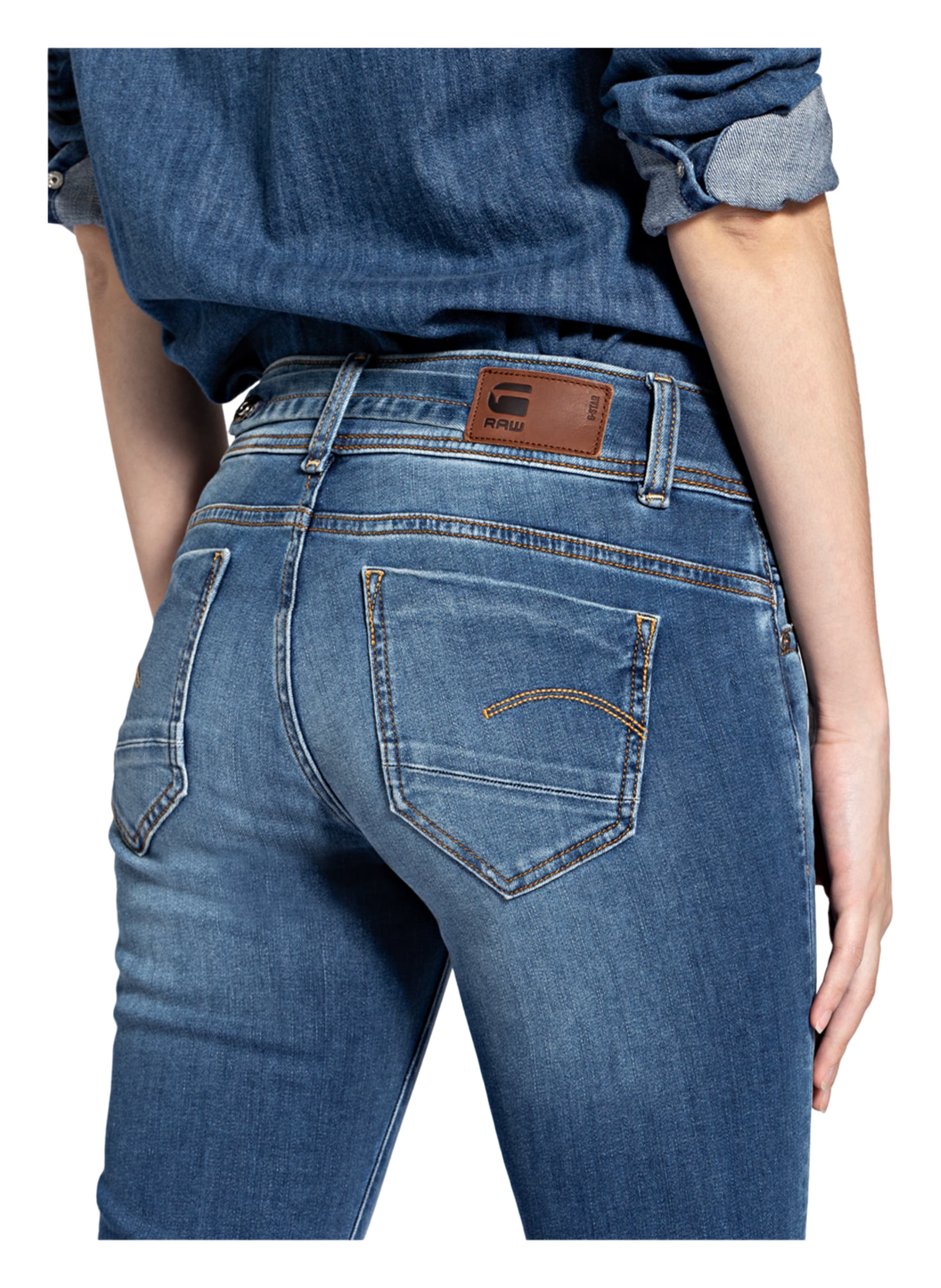 Thumbnail - G-Star Straight Jeans Midge blau