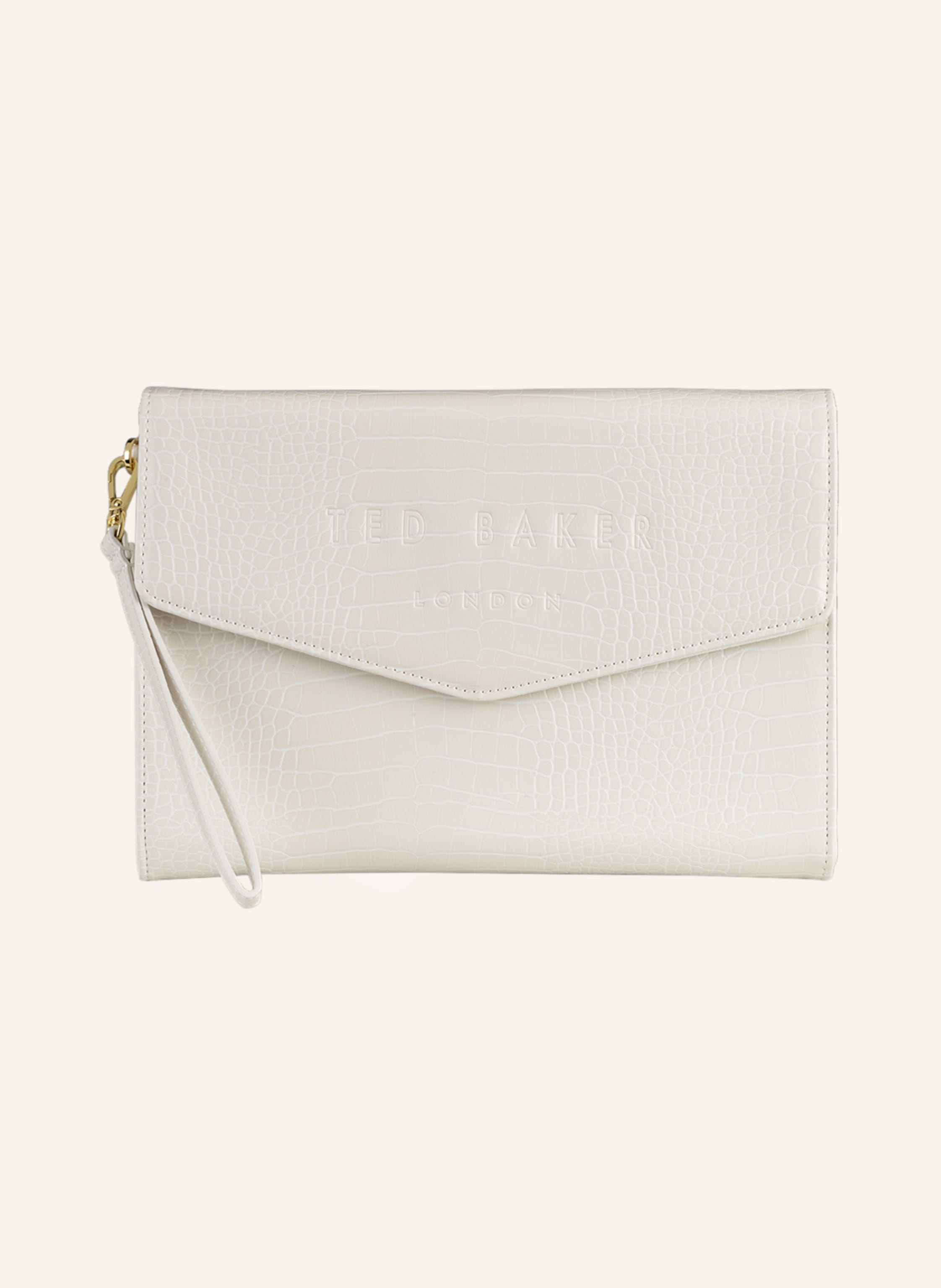 Ted Baker Leather Clutch Bag (white and fuschia)