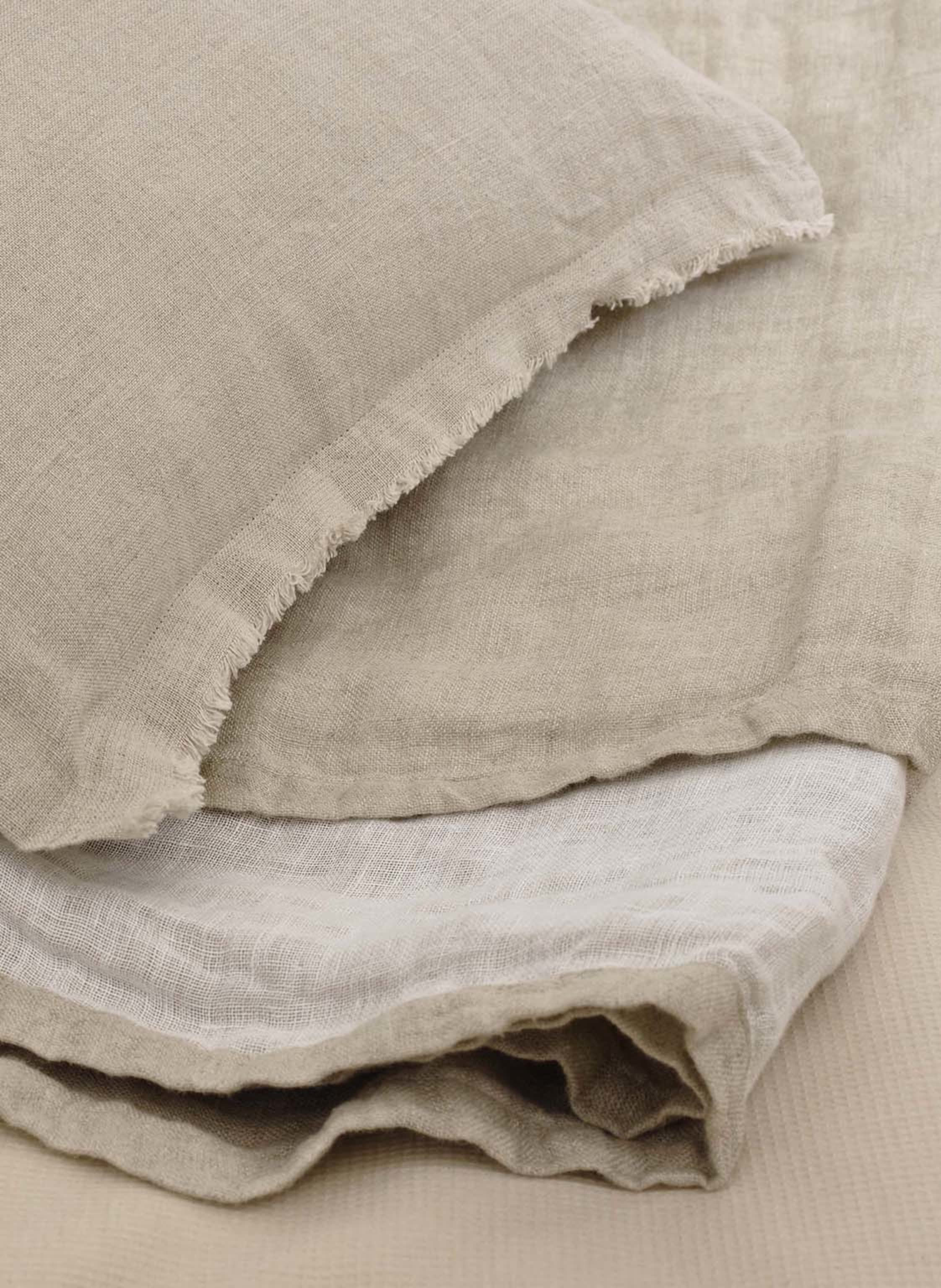 Thumbnail - Marc O'polo Leinen-Plaid Linka beige