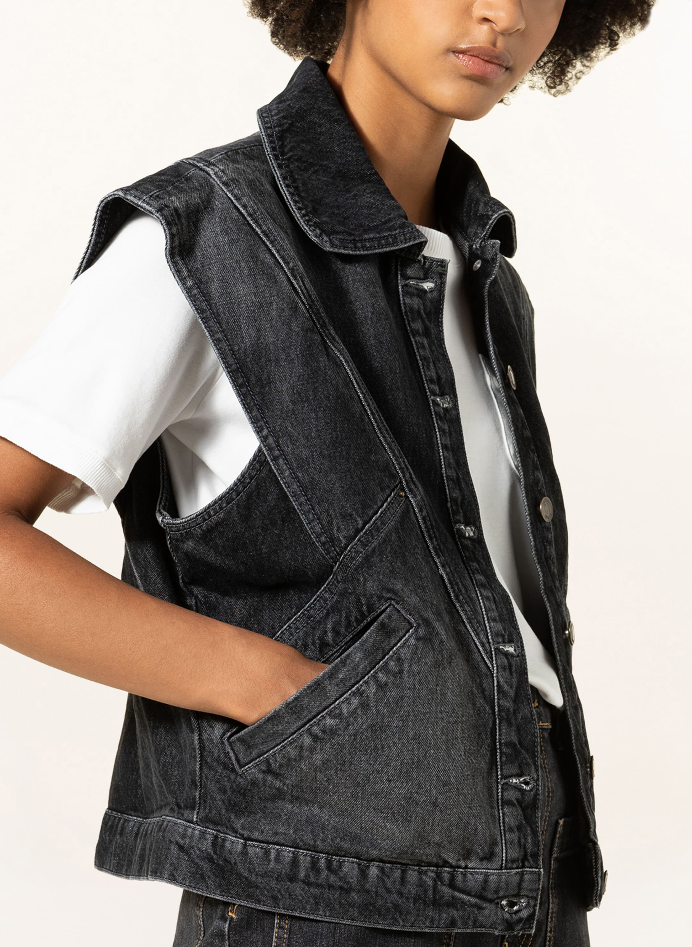 Thumbnail - Ba&Sh Jeansweste Max schwarz