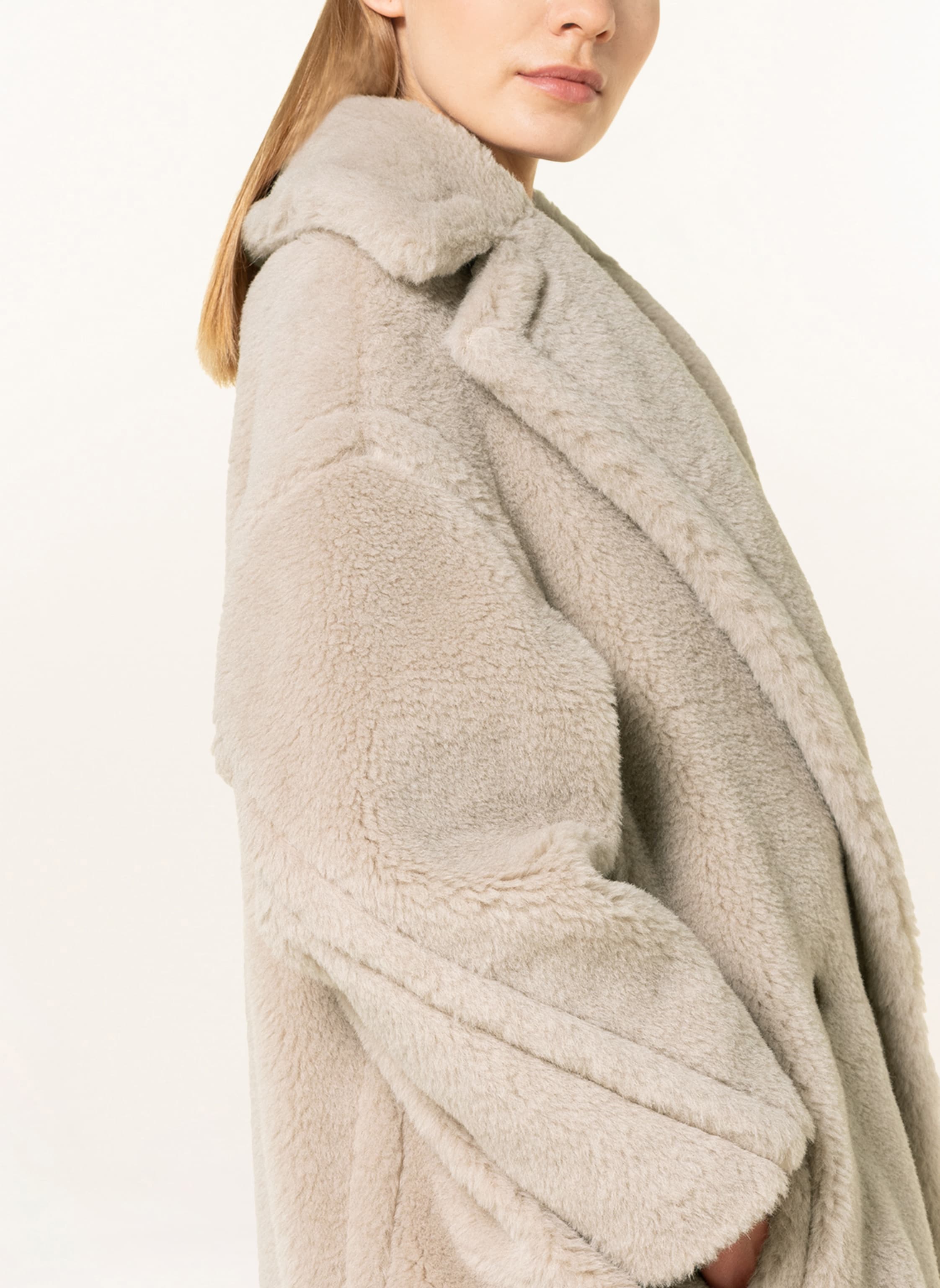 Thumbnail - Max Mara Teddyfell-Mantel Tedgirl Mit Alpaka beige