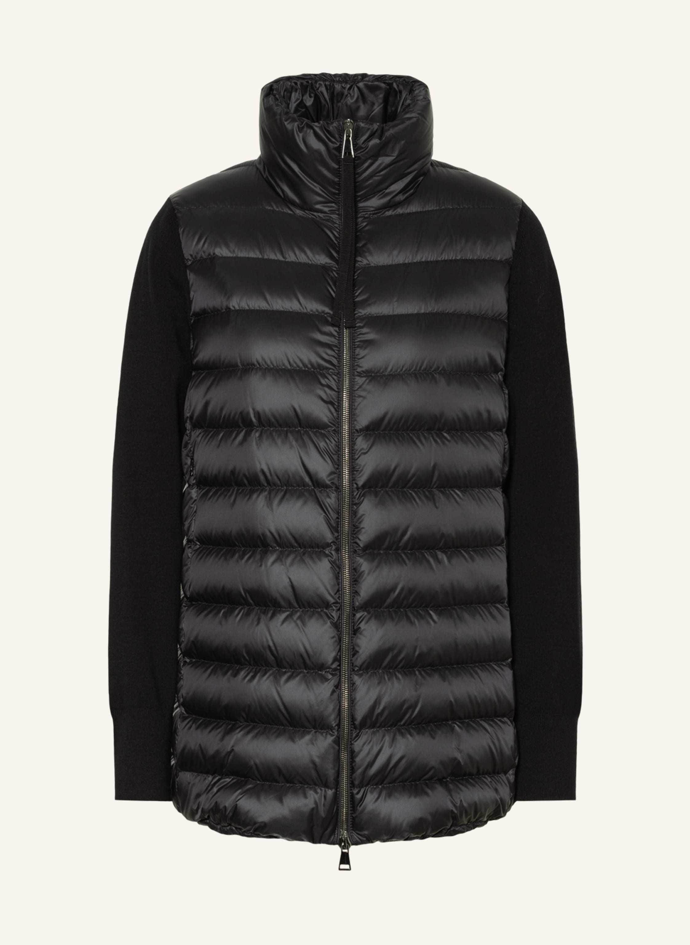 MONCLER Down jacket in mixed materials in black
