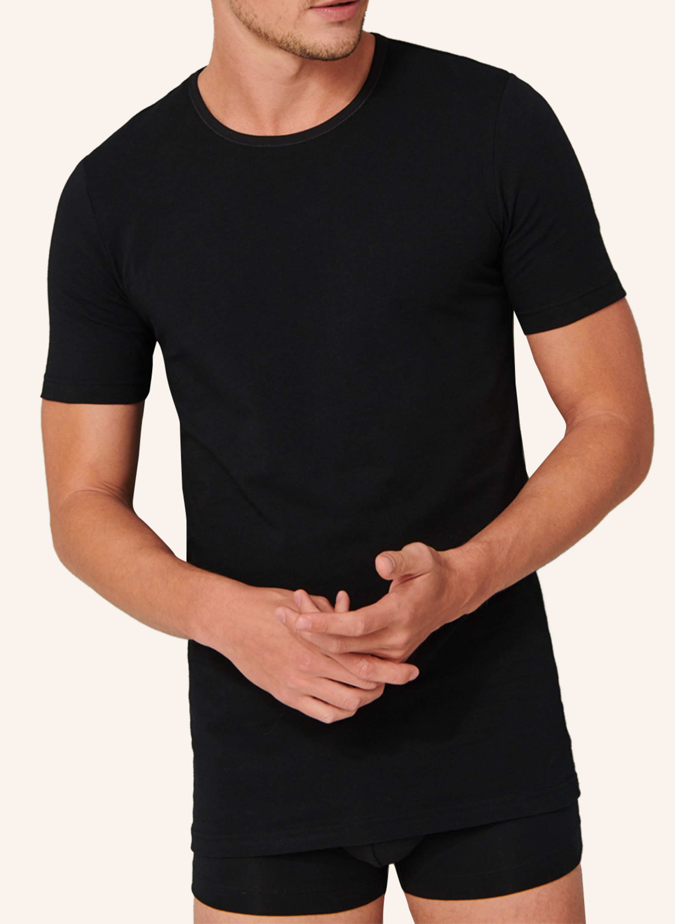 Thumbnail - Schiesser 2er-Pack T-Shirts 95/5 schwarz