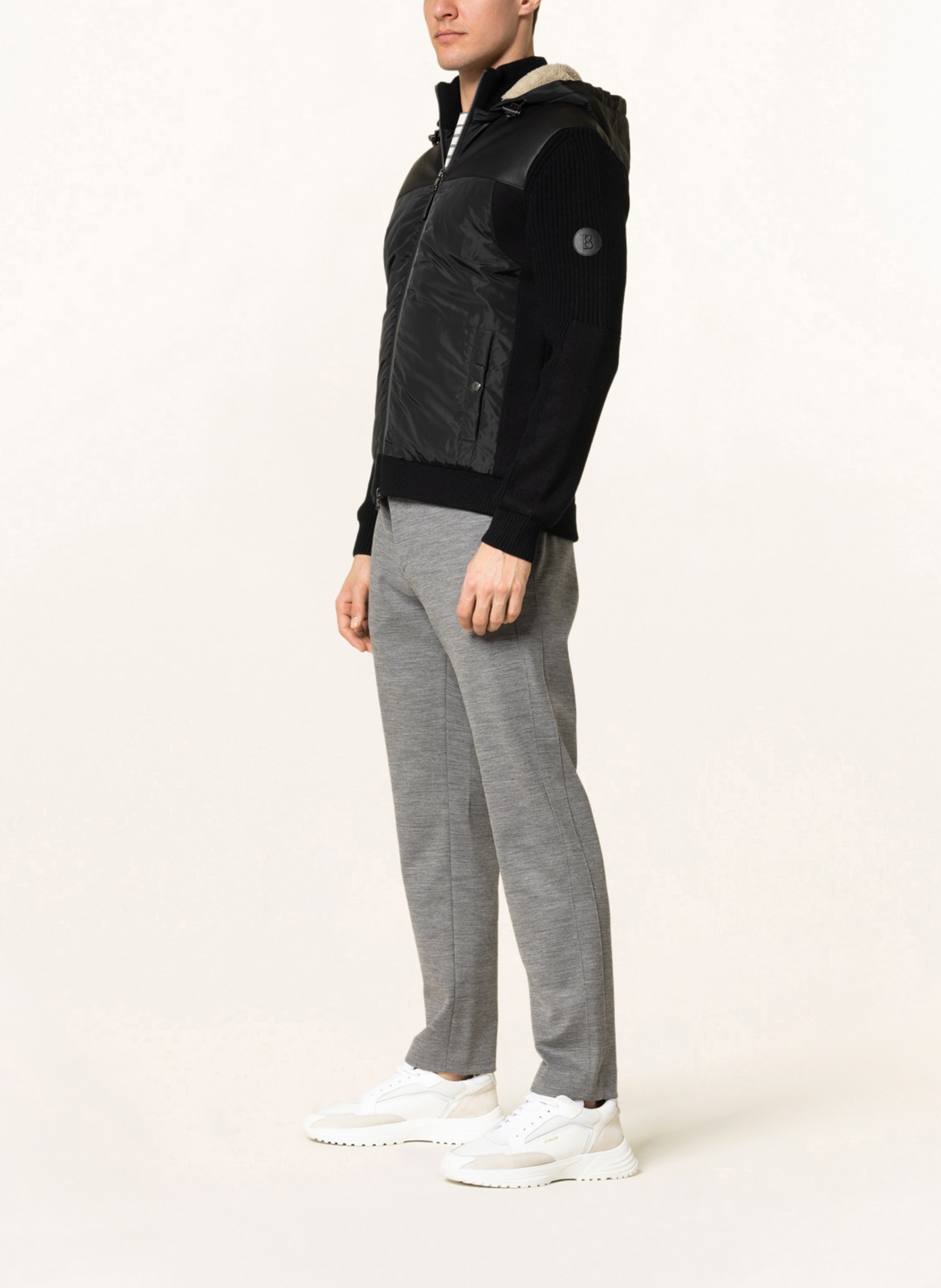 Thumbnail - Bogner Strickjacke Flavin Im Materialmix schwarz