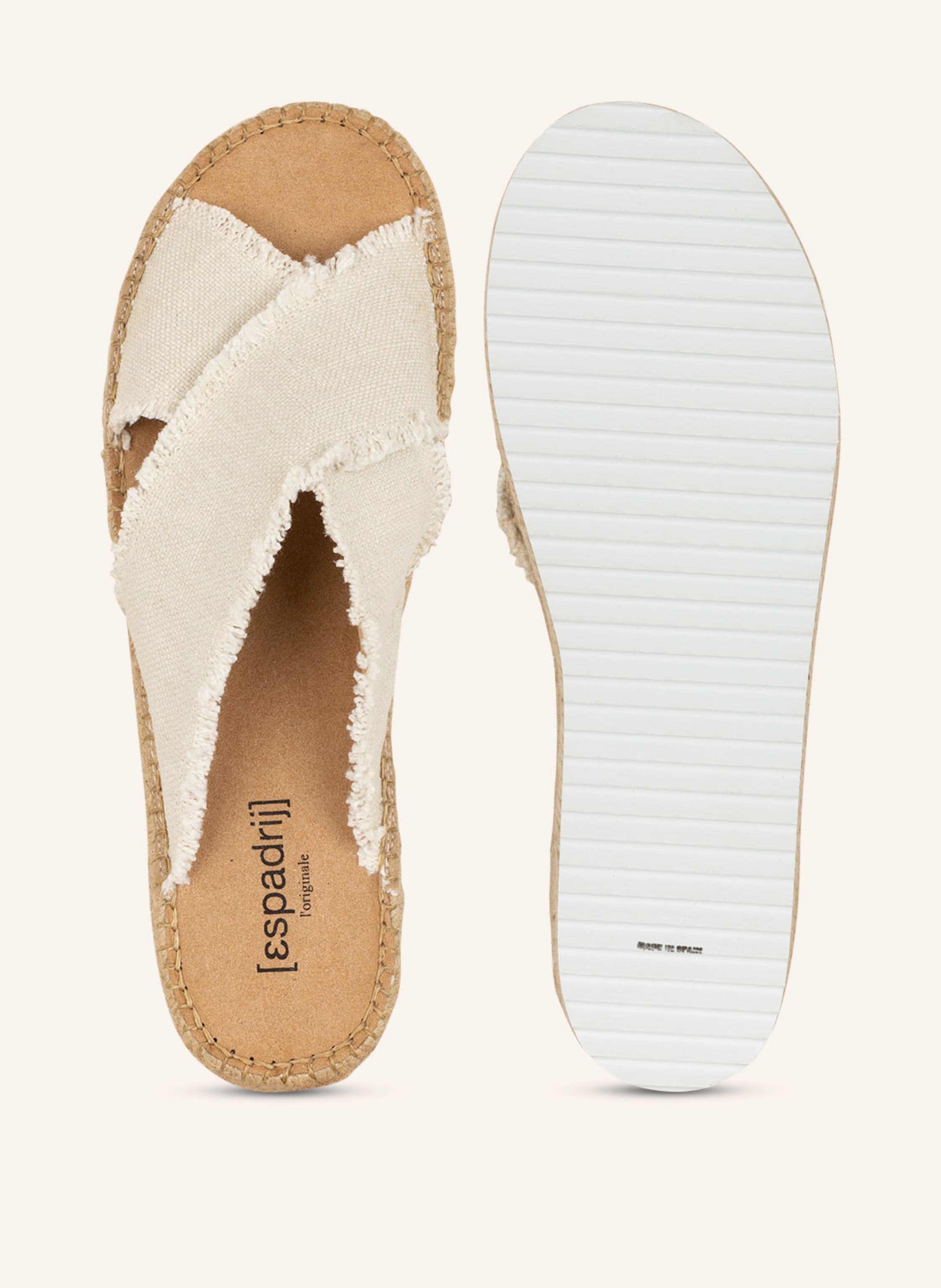 Thumbnail - Espadrij L'originale Plateau-Pantoletten Croisette beige