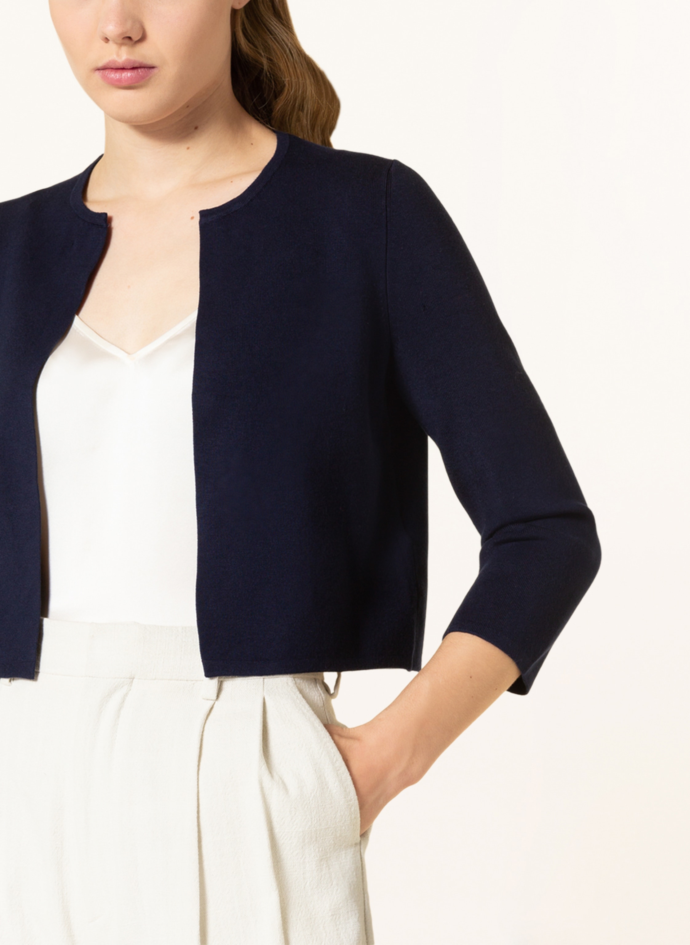 Thumbnail - Hobbs Strickbolero Ella Mit 3/4-Arm blau