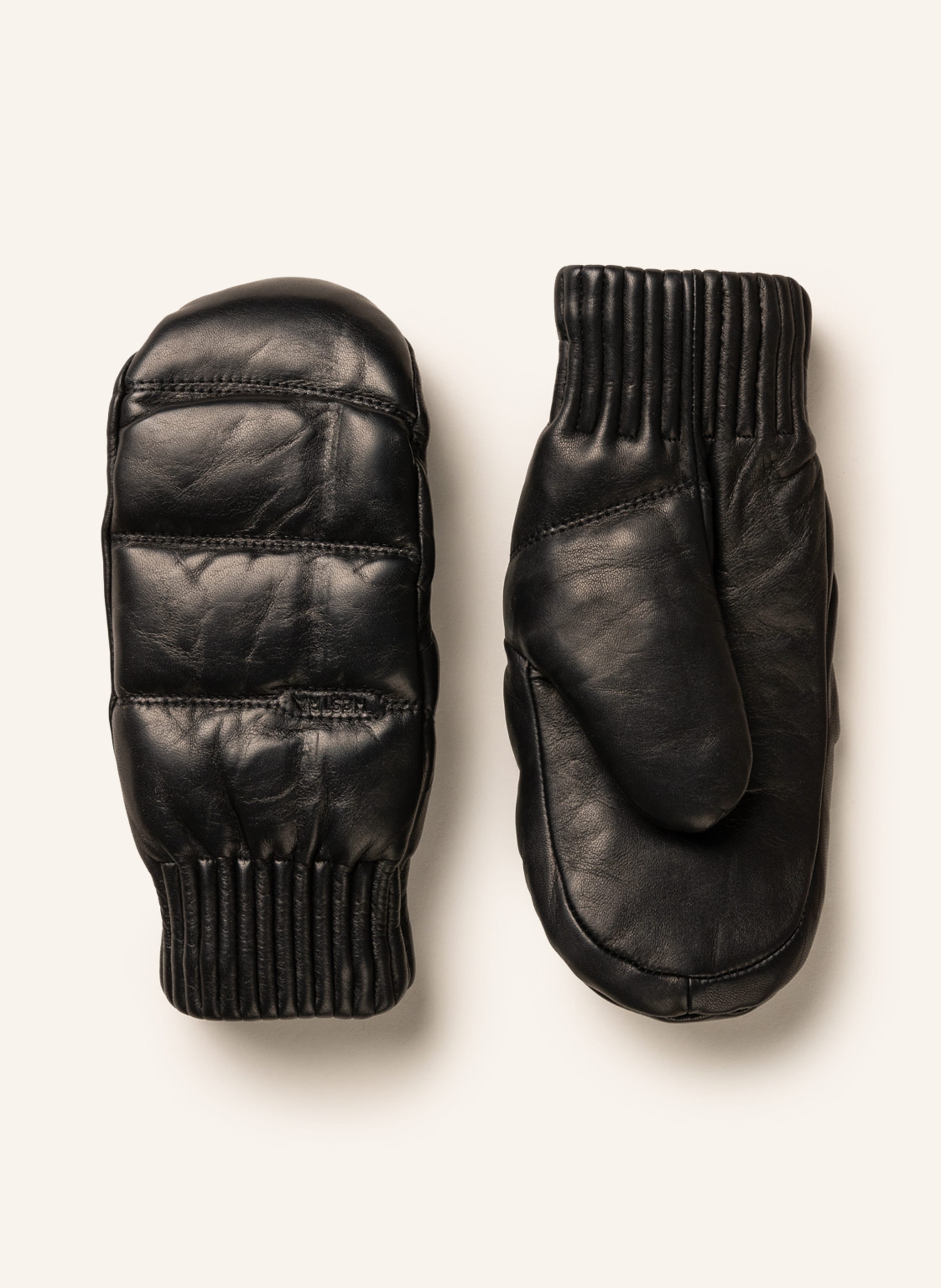 Hestra Leather Valdress Mitt in Black Womens Accessories Gloves 
