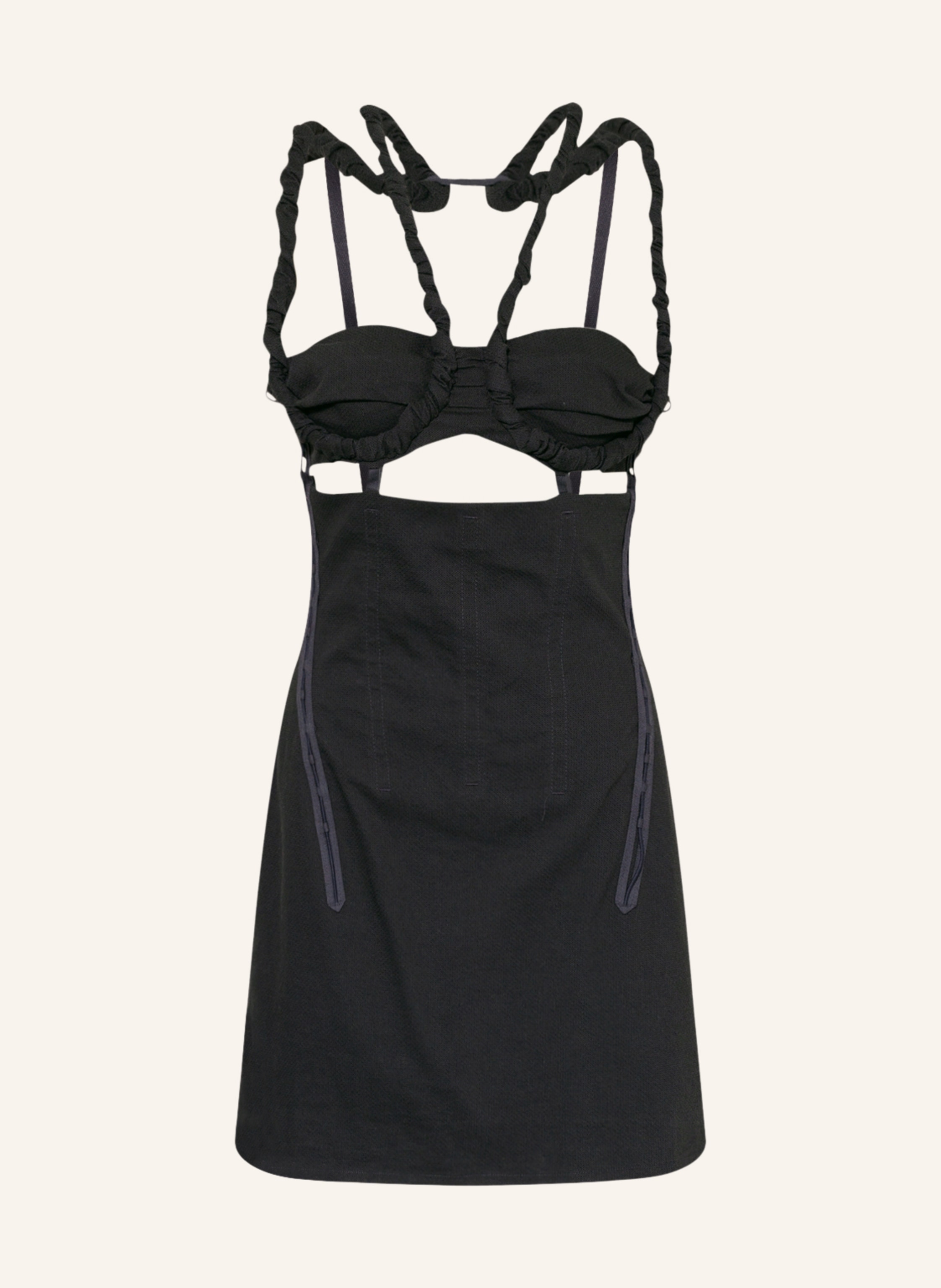 JACQUEMUS Cocktail dress LA ROBE MELI with cutouts in black/ dark blue