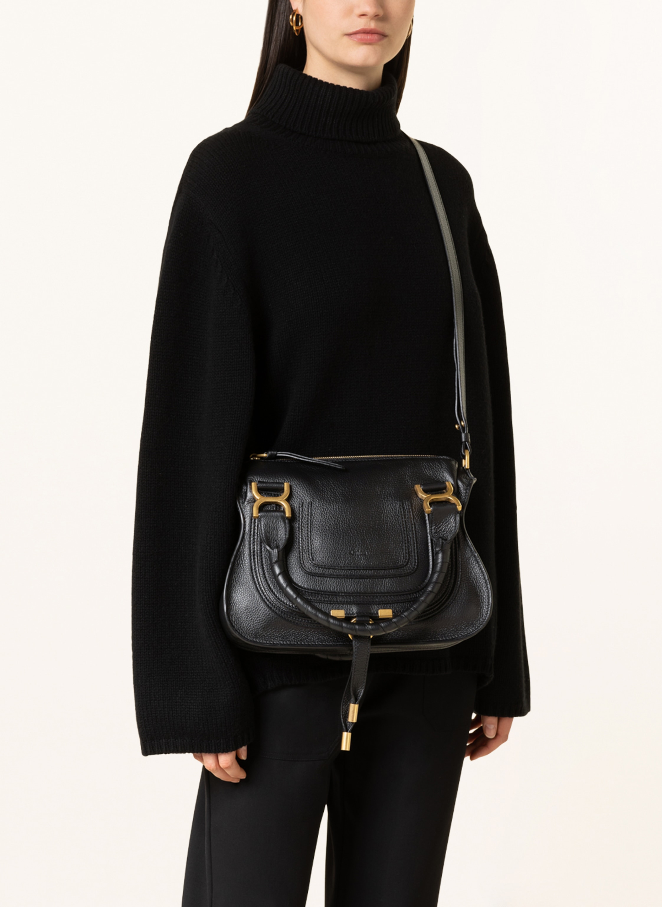 Thumbnail - Chloé Handtasche Marcie schwarz