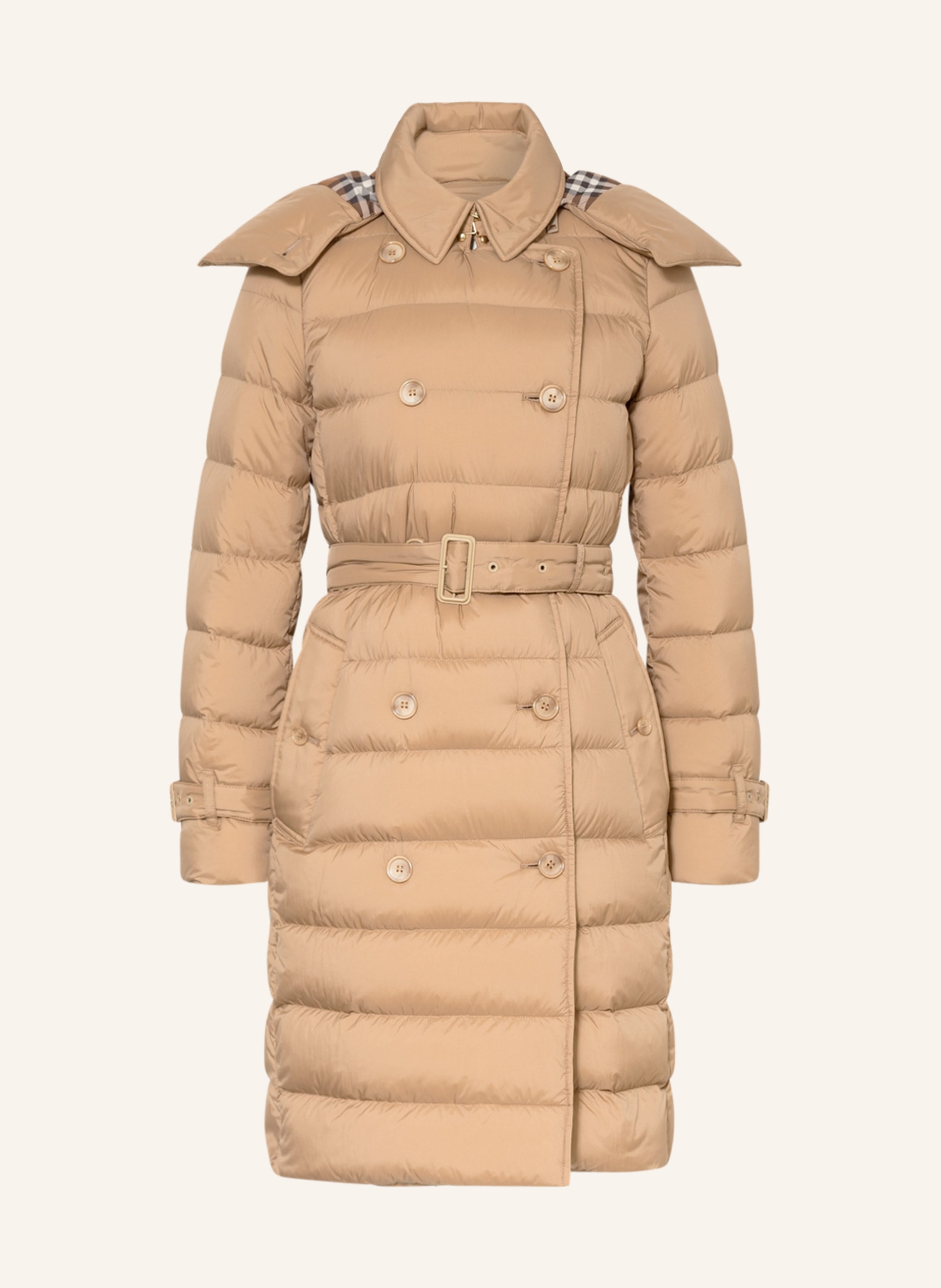 BURBERRY Down coat ASHWICK with detachable hood in camel | Breuninger