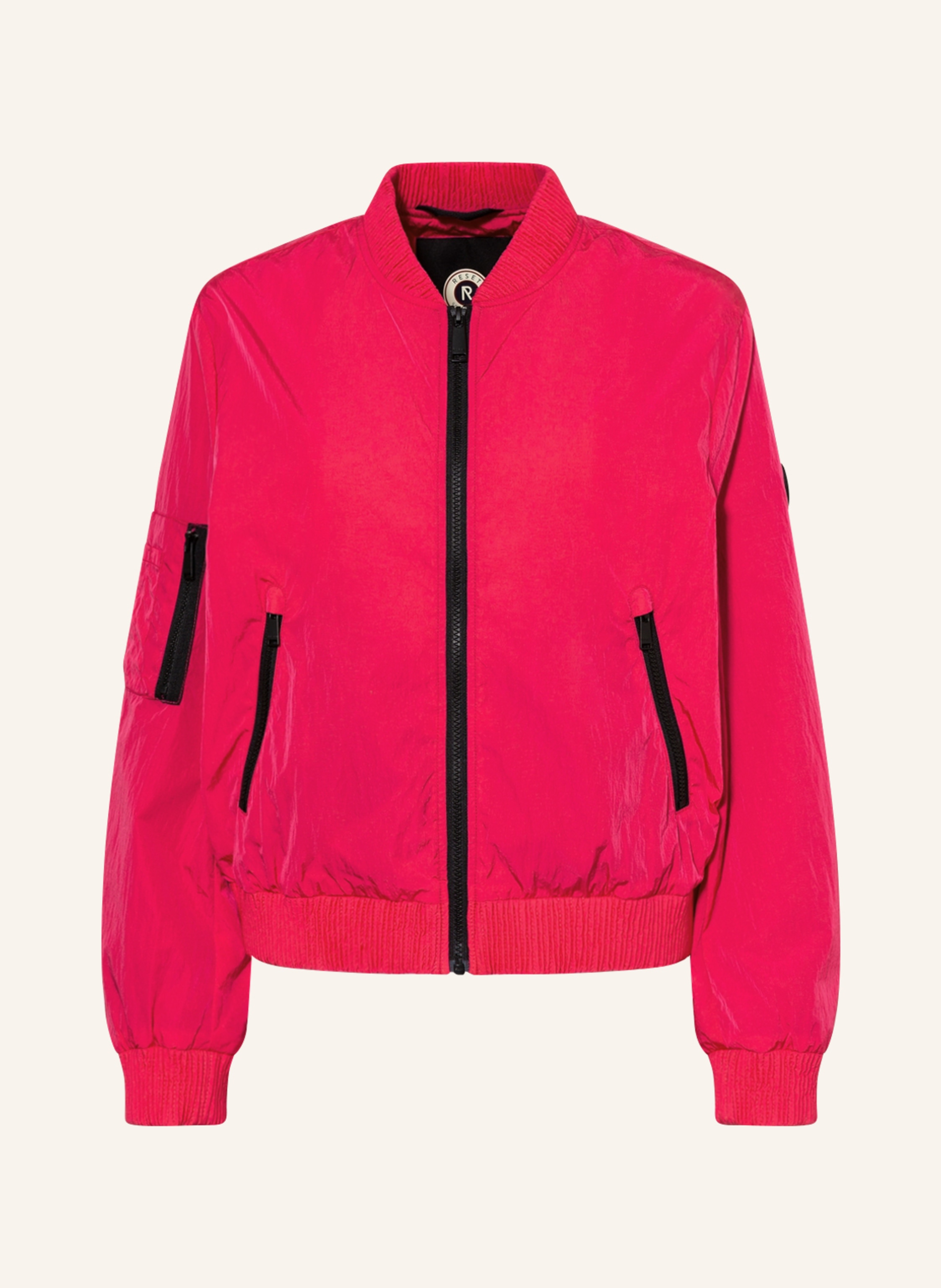 Ladies red top bomber jacket