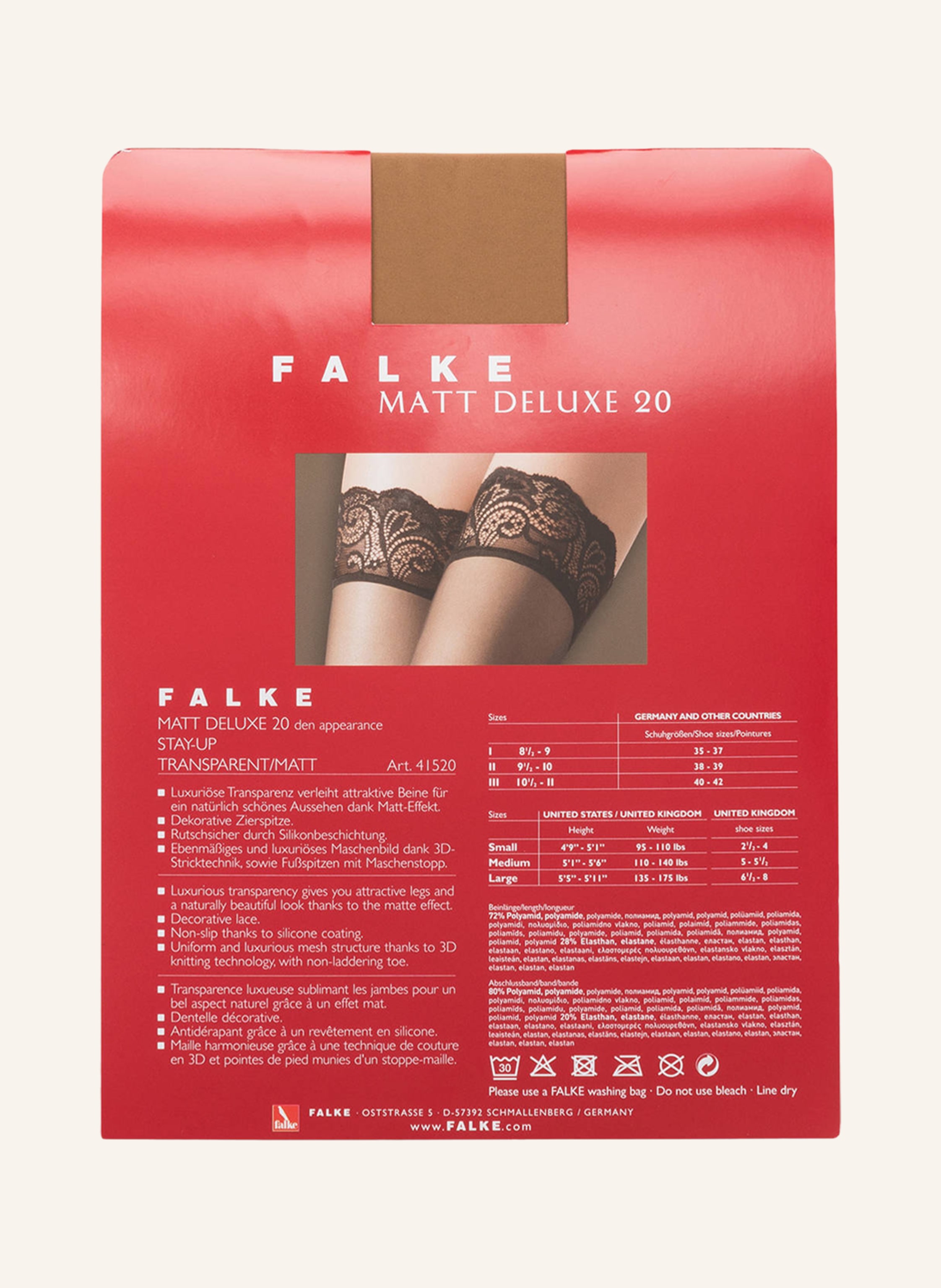Thumbnail - Falke Halterlose Strümpfe Matt Deluxe beige