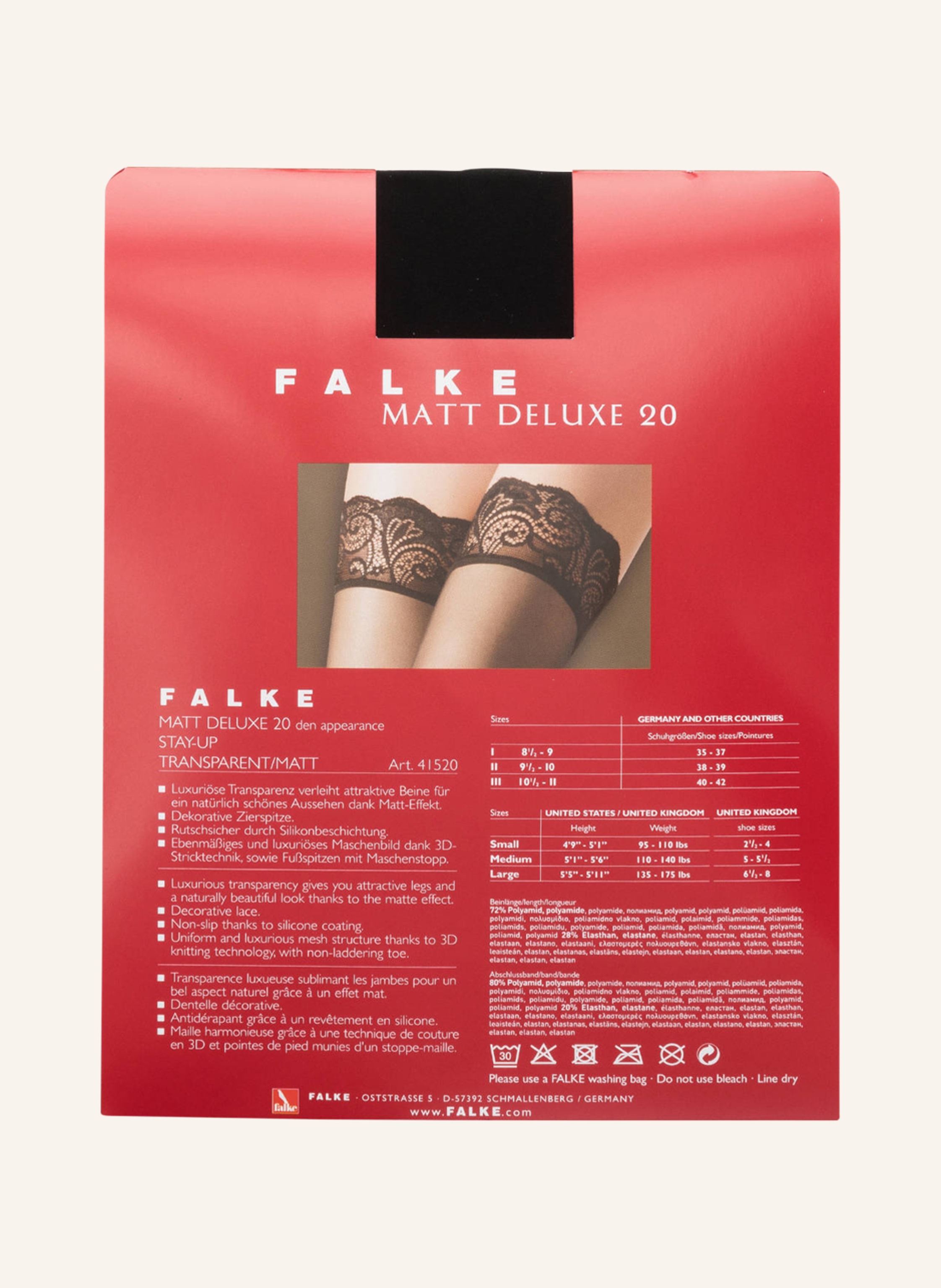 Thumbnail - Falke Halterlose Strümpfe Matt Deluxe schwarz