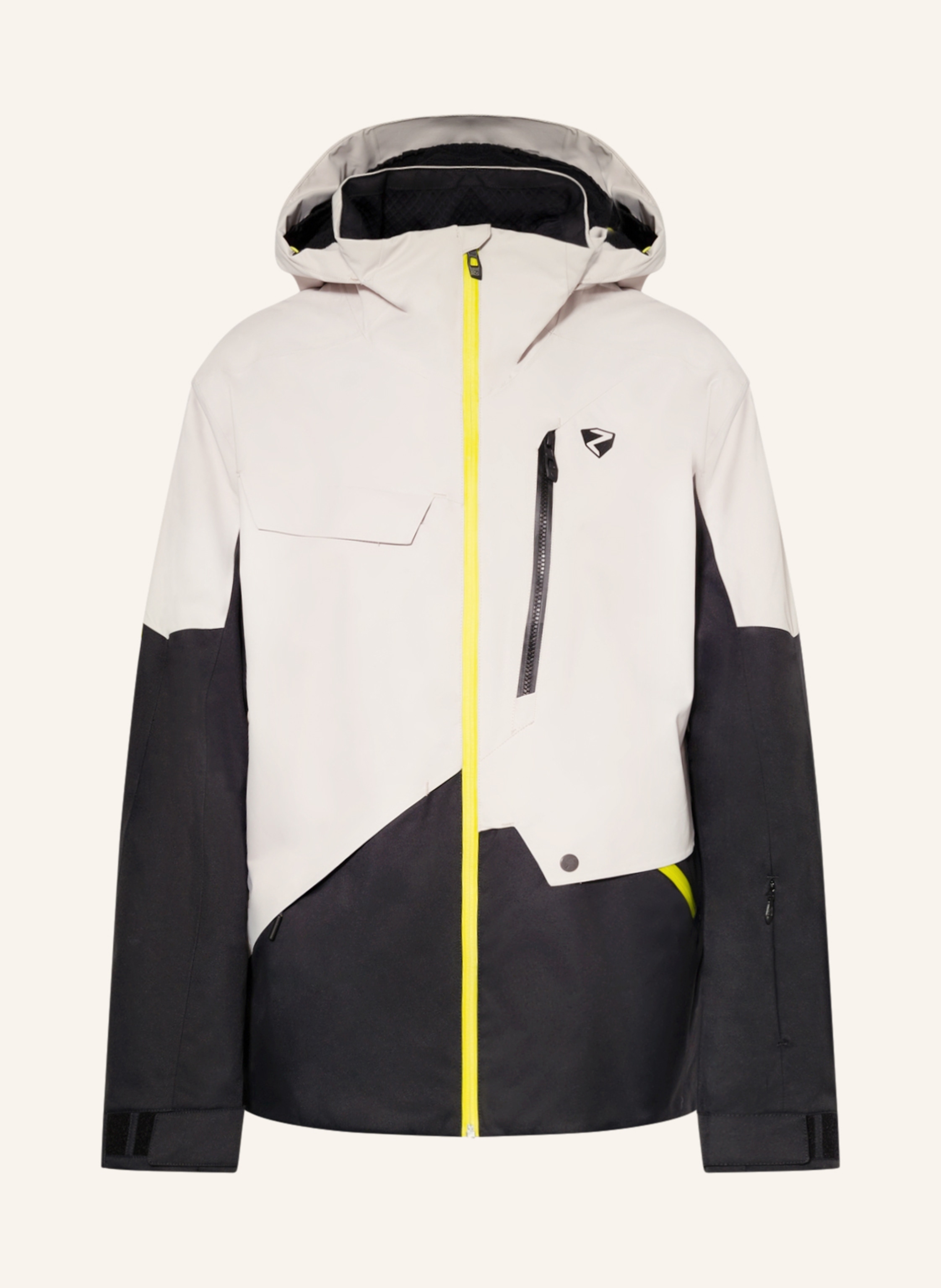 ziener Hardshell ski jacket TUNGUA in cream/ neon |