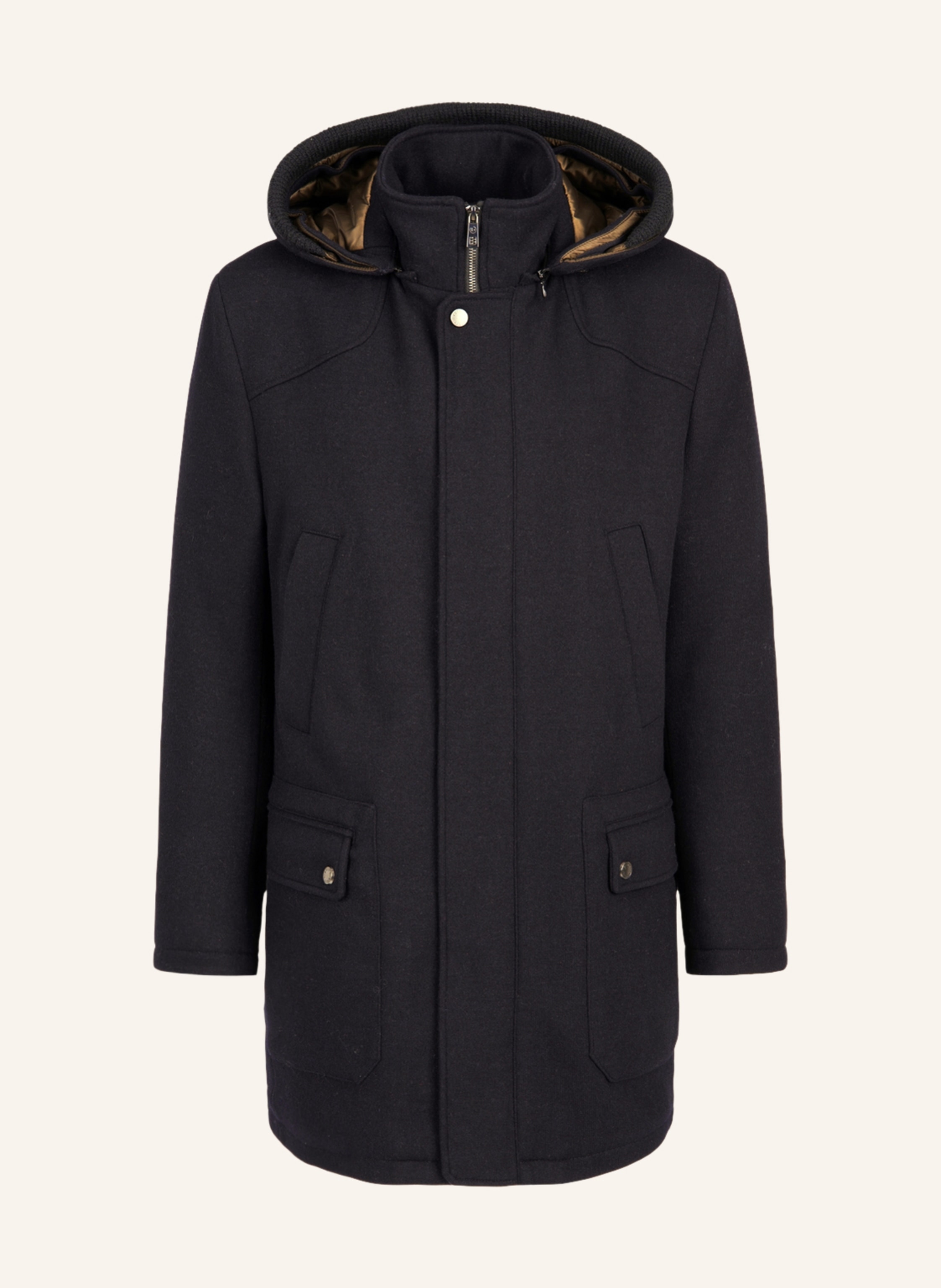 bugatti Wool coat with removable hood in dark blue | Breuninger