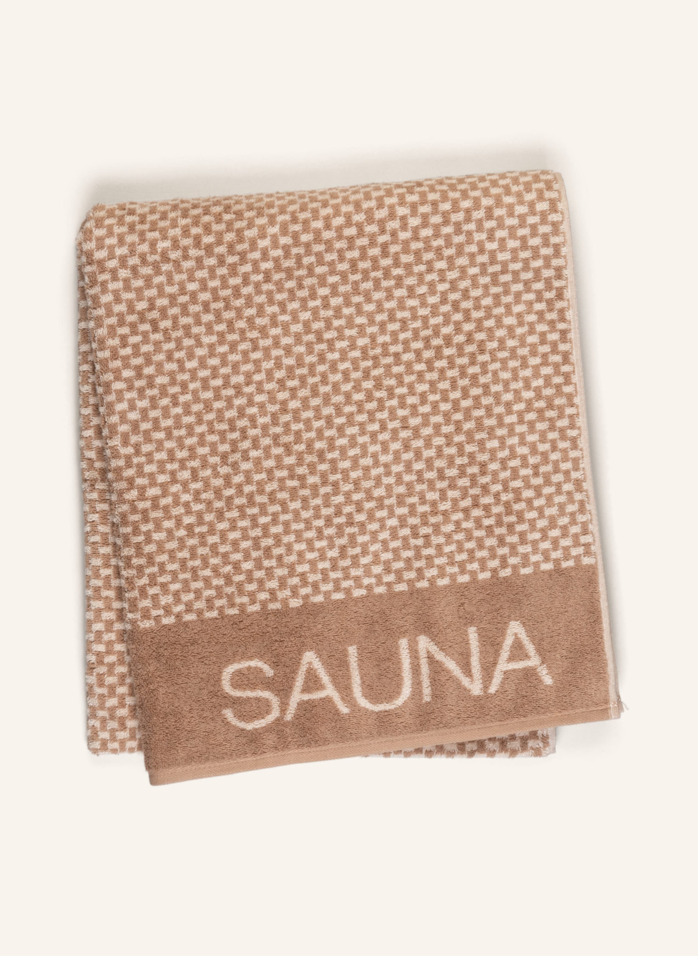 Cawö Saunatuch in beige/ ecru