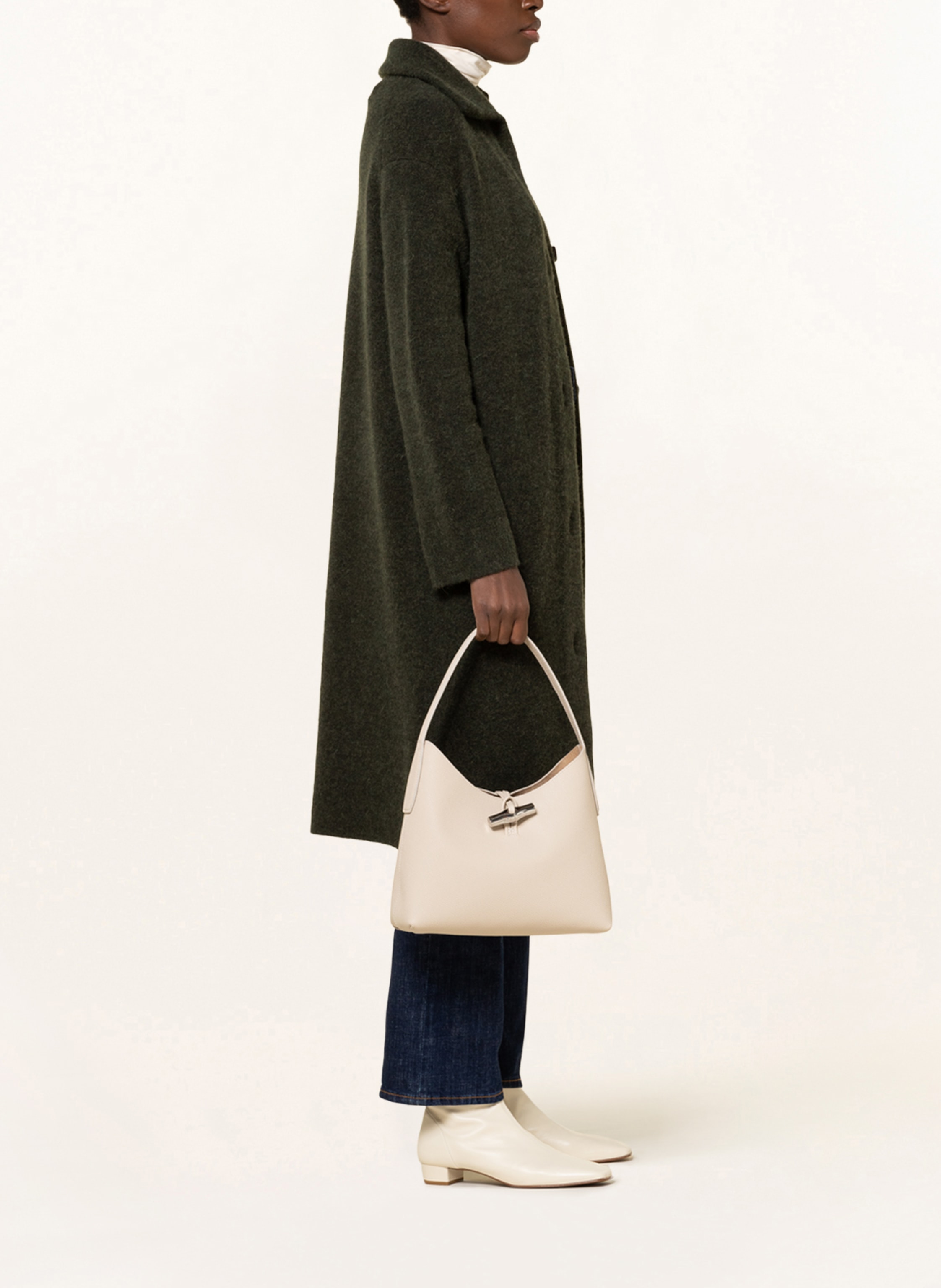 Thumbnail - Longchamp Beuteltasche Roseau beige