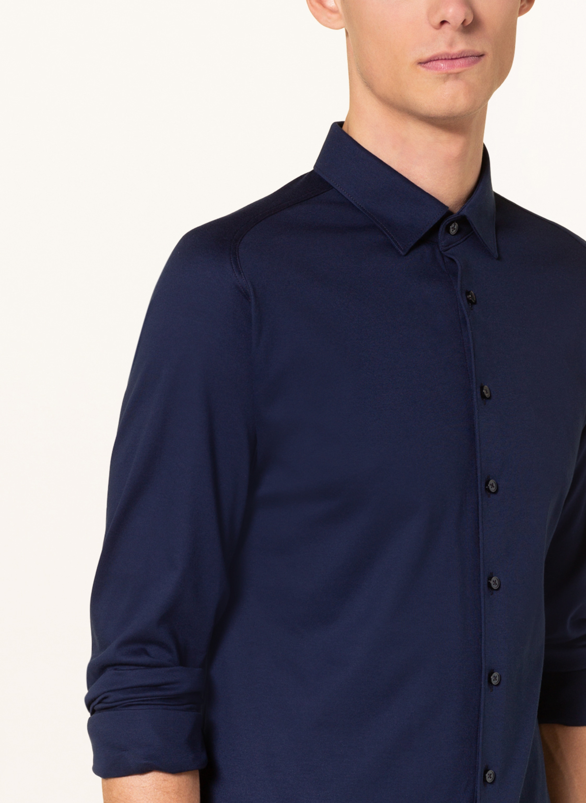 Thumbnail - Desoto Jerseyhemd Slim Fit blau