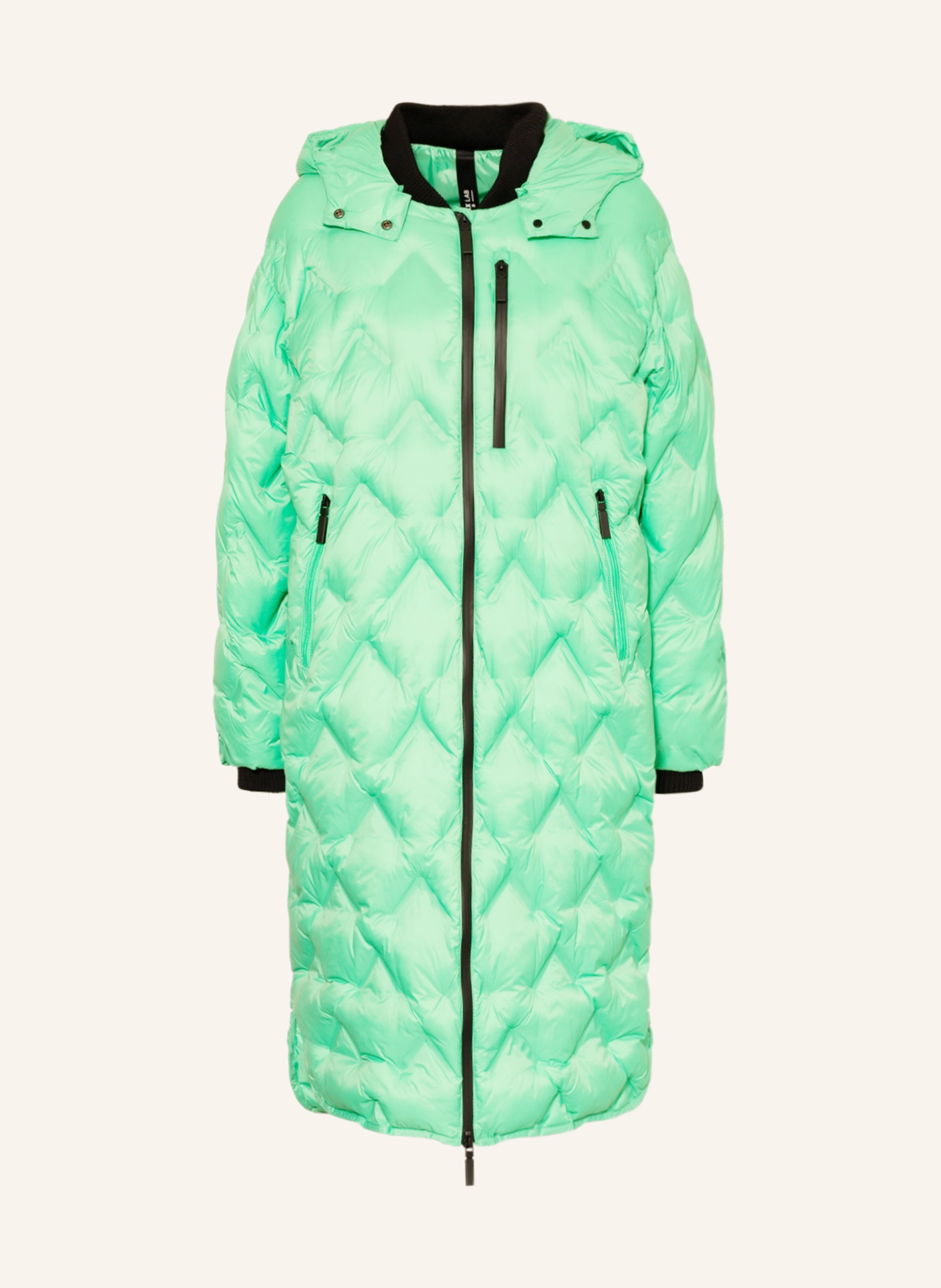 BRAX Quilted coat FRANZY with detachable hood in light green