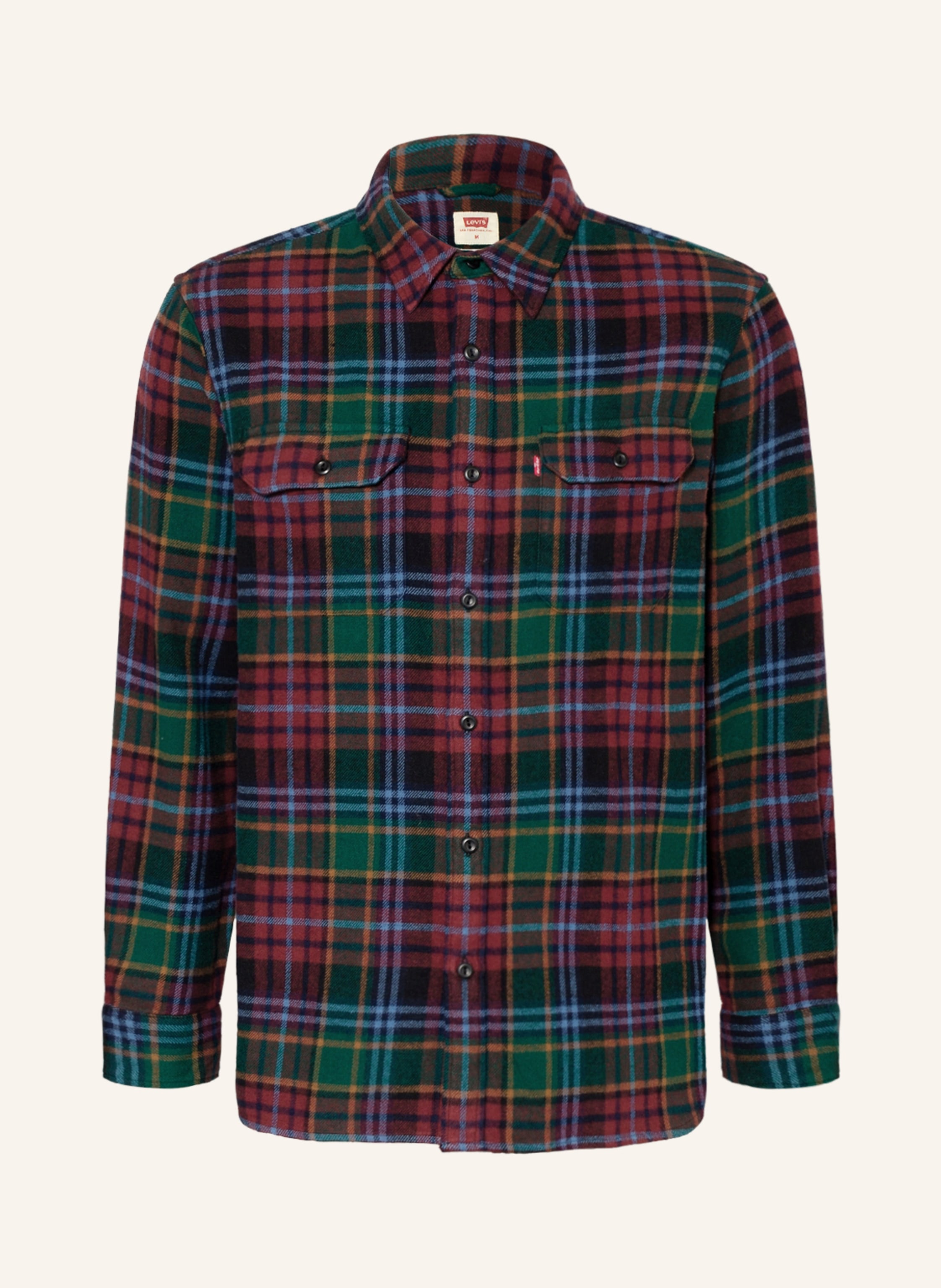 Levi's® Flannel shirt JACKSON WORKER relaxed fit in dark red/ green/ dark  blue | Breuninger