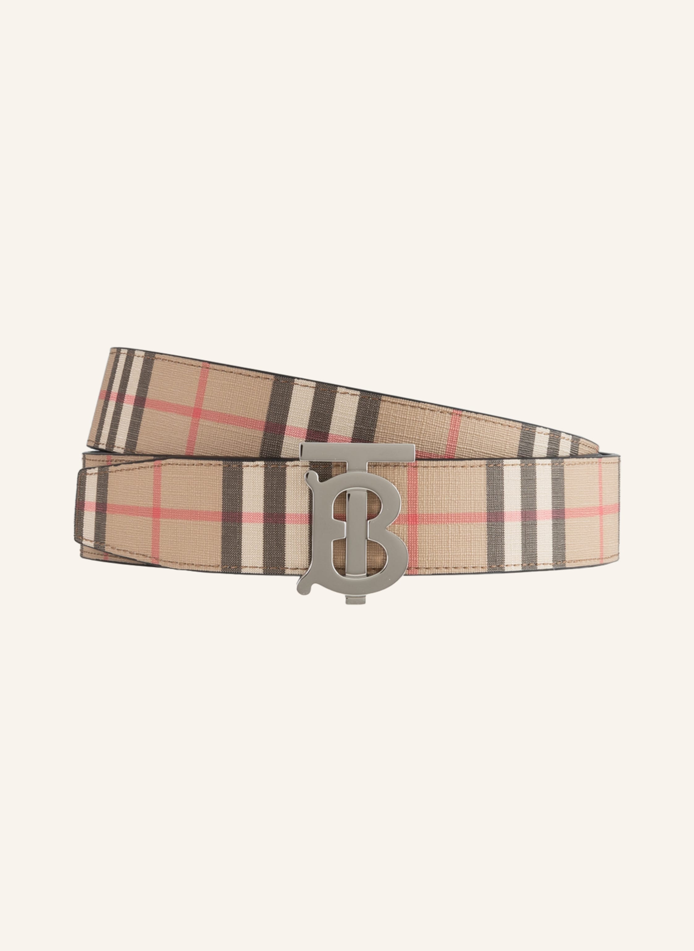 Burberry - Men - 3.5cm Reversible Checked E-Canvas and Leather Belt Brown - EU 95