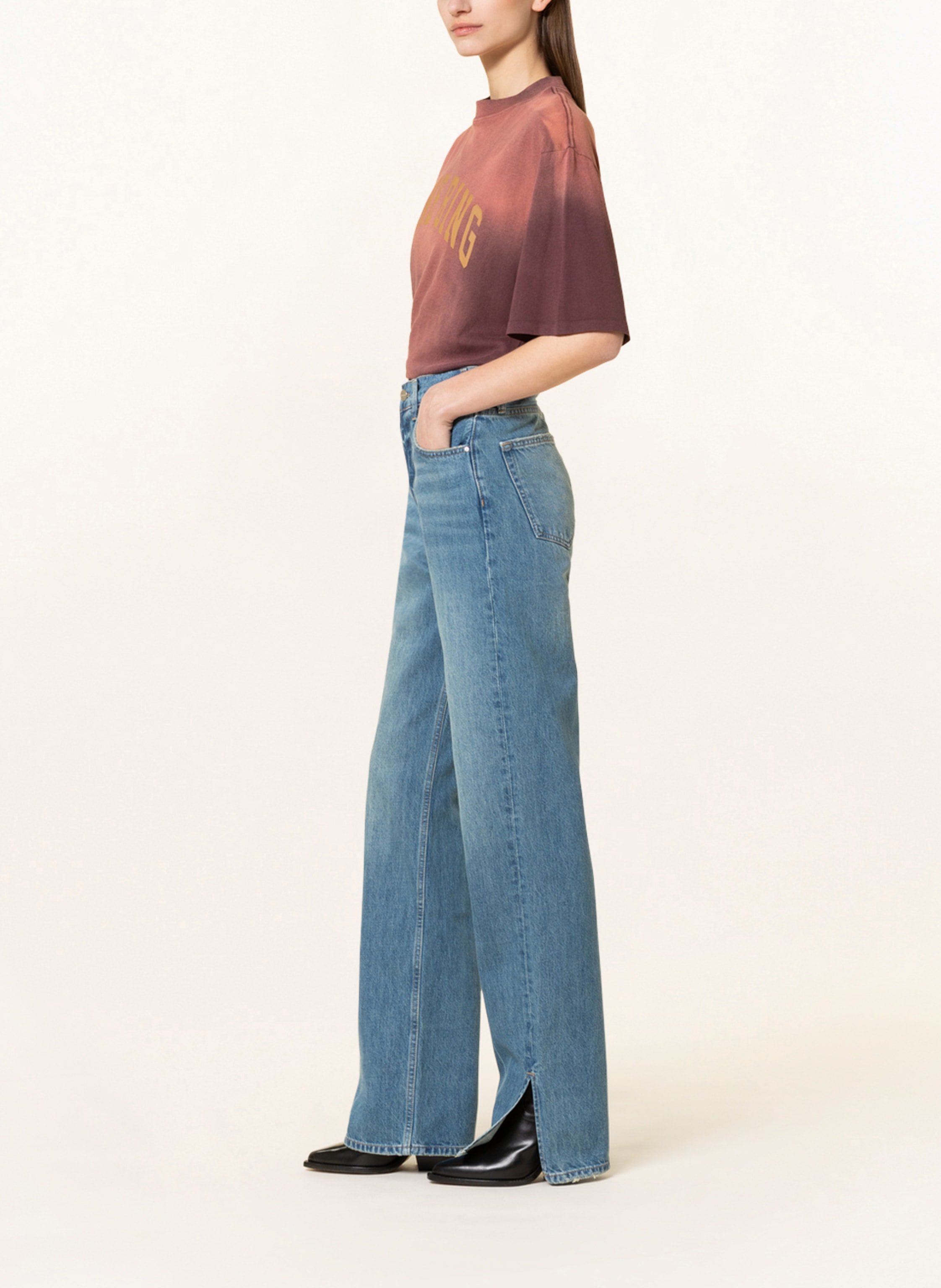 Thumbnail - Anine Bing Straight Jeans Roy blau
