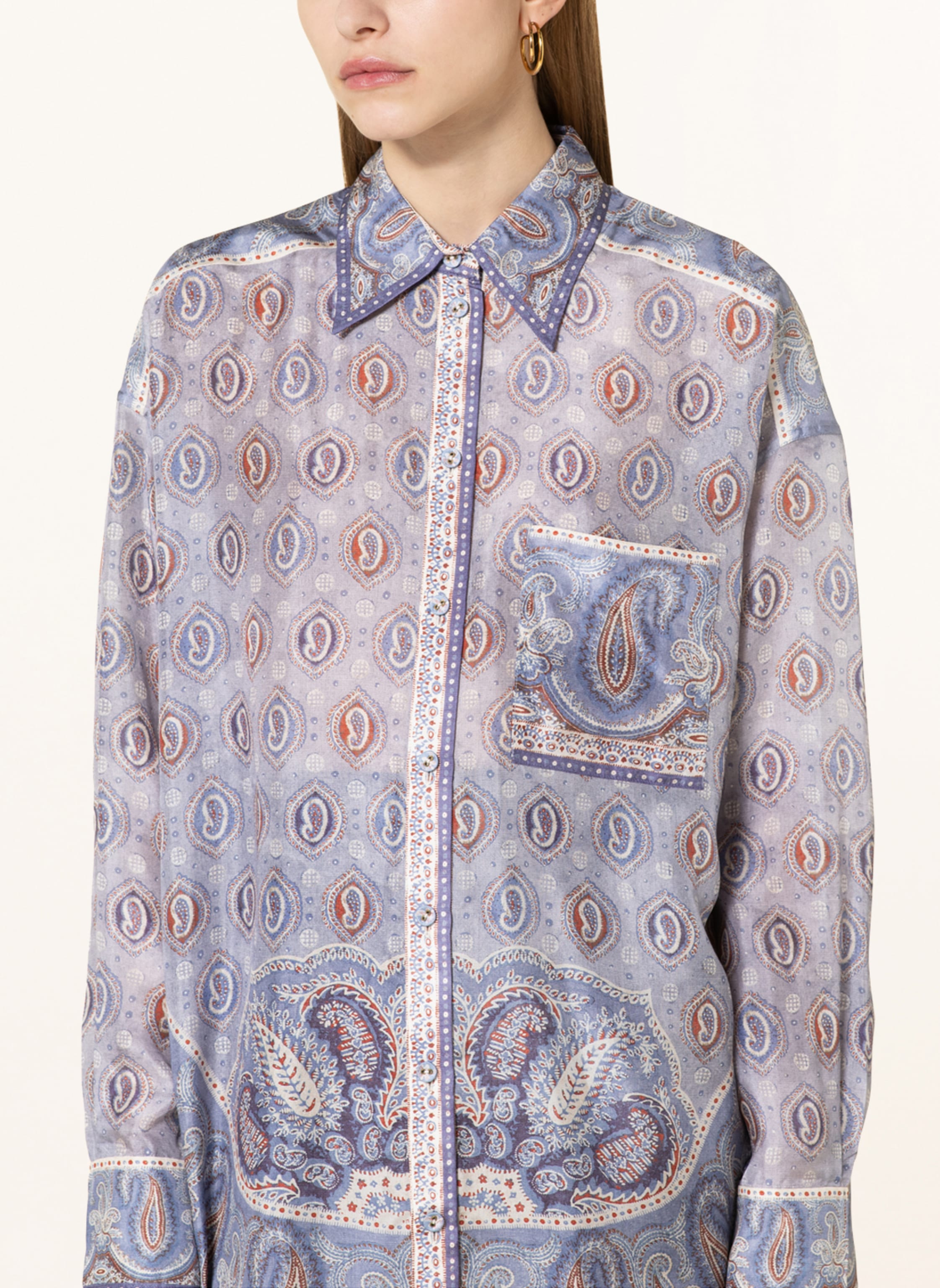 Thumbnail - Zimmermann Hemdbluse Vitali Aus Seide blau