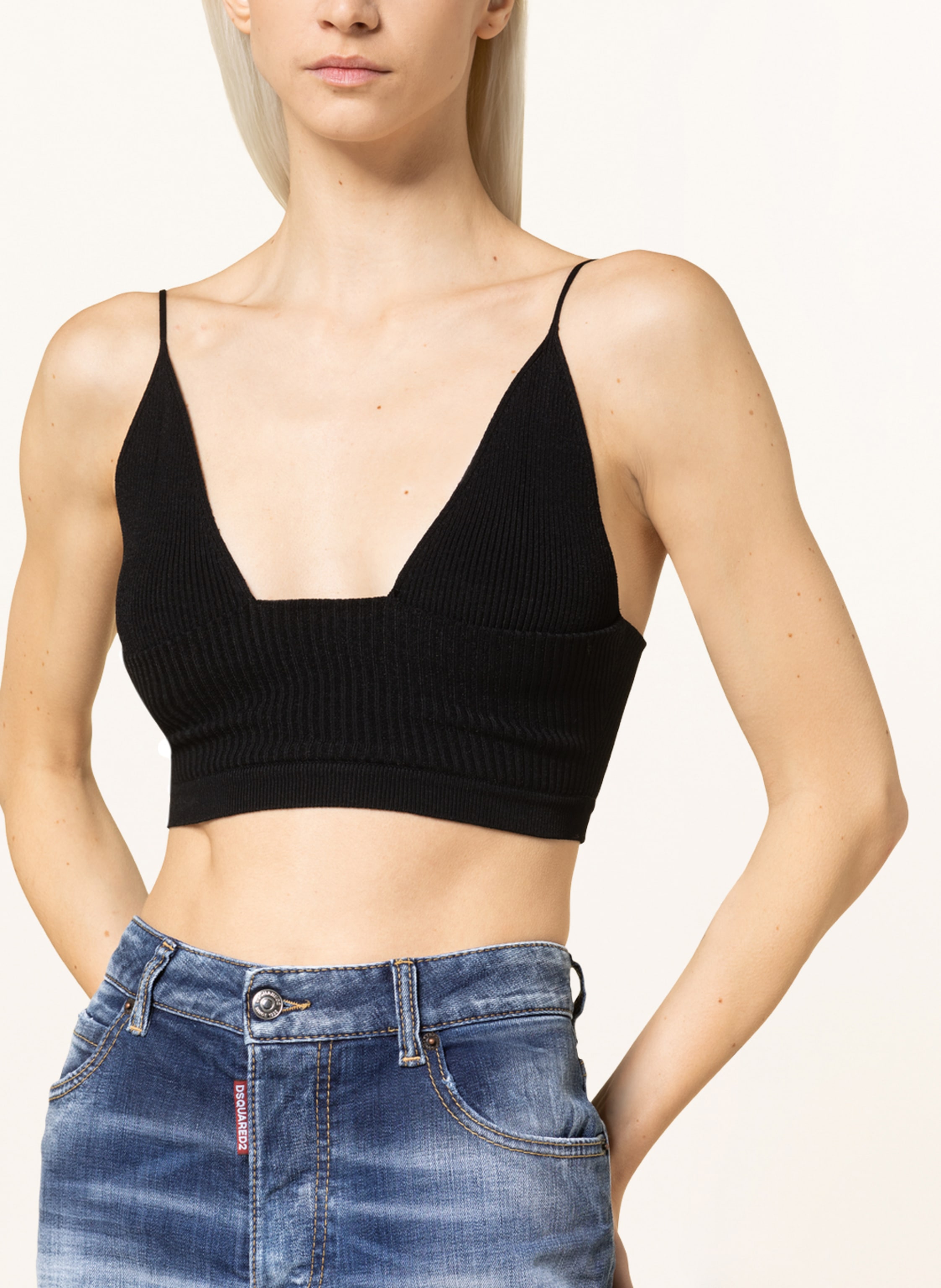 Thumbnail - dsquared2 Cropped-Stricktop schwarz