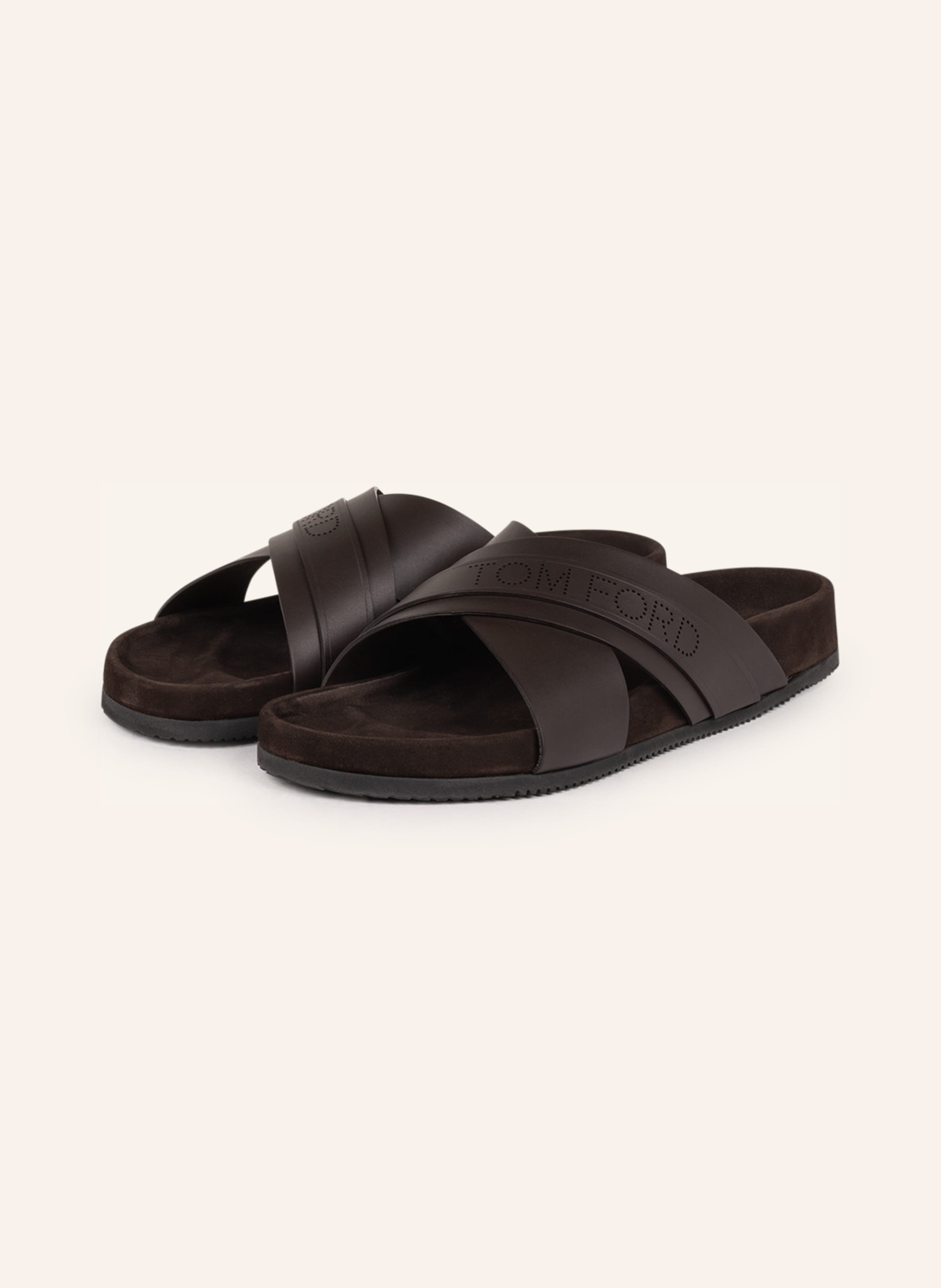 Tom Ford Mens Sandals in Chocolate slides and flip flops Sandals and flip-flops Mens Shoes Sandals for Men Save 45% Brown 