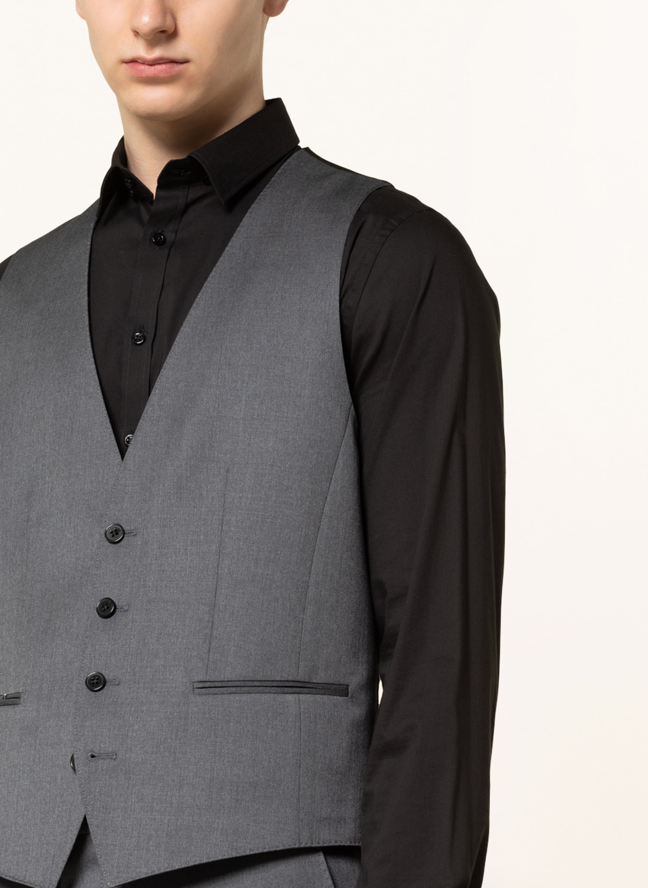 Thumbnail - Boss Anzugweste Huge Slim Fit grau