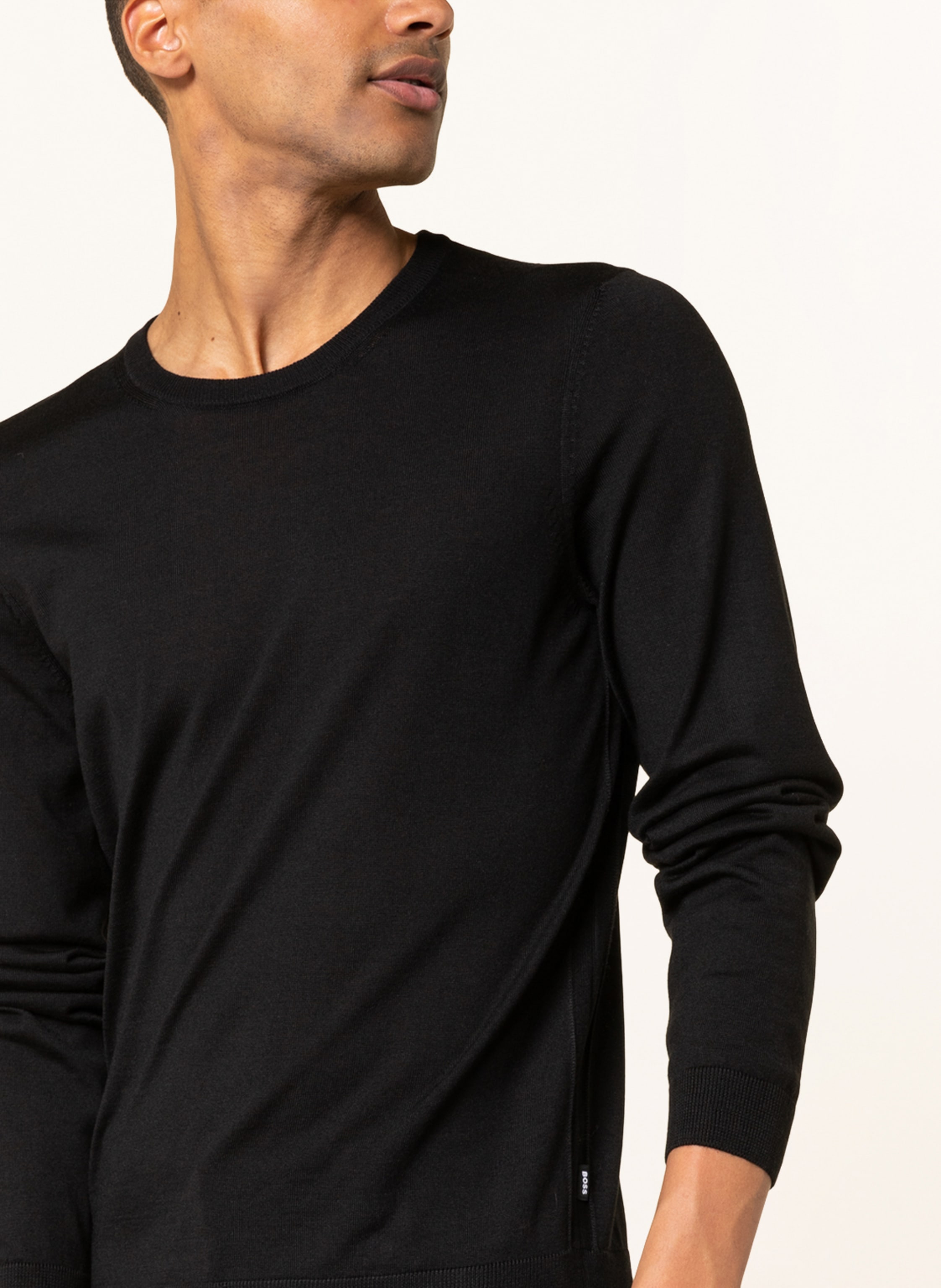 Thumbnail - Boss Pullover Leno schwarz