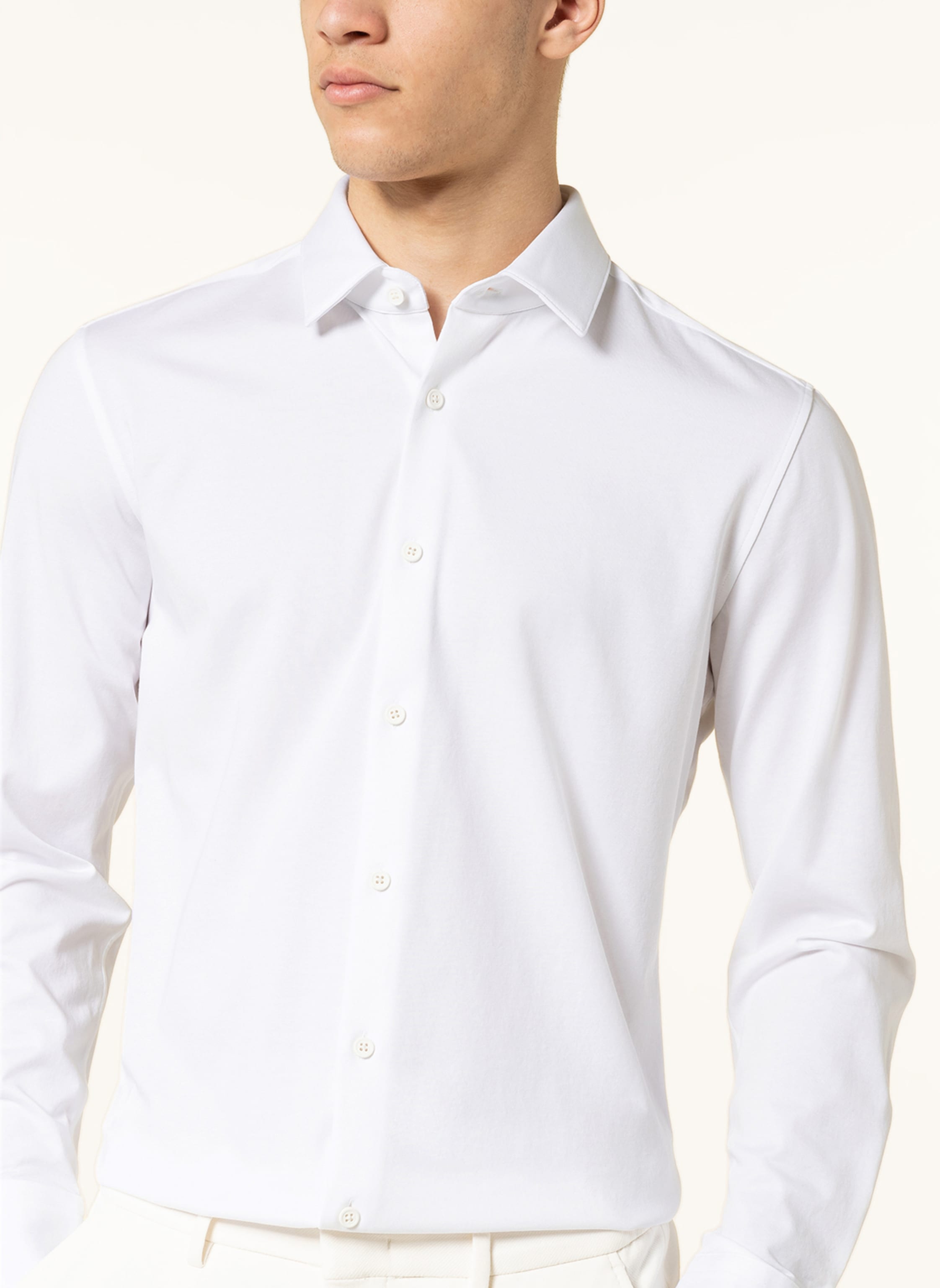 Thumbnail - Boss Jerseyhemd Hank Slim Fit weiss