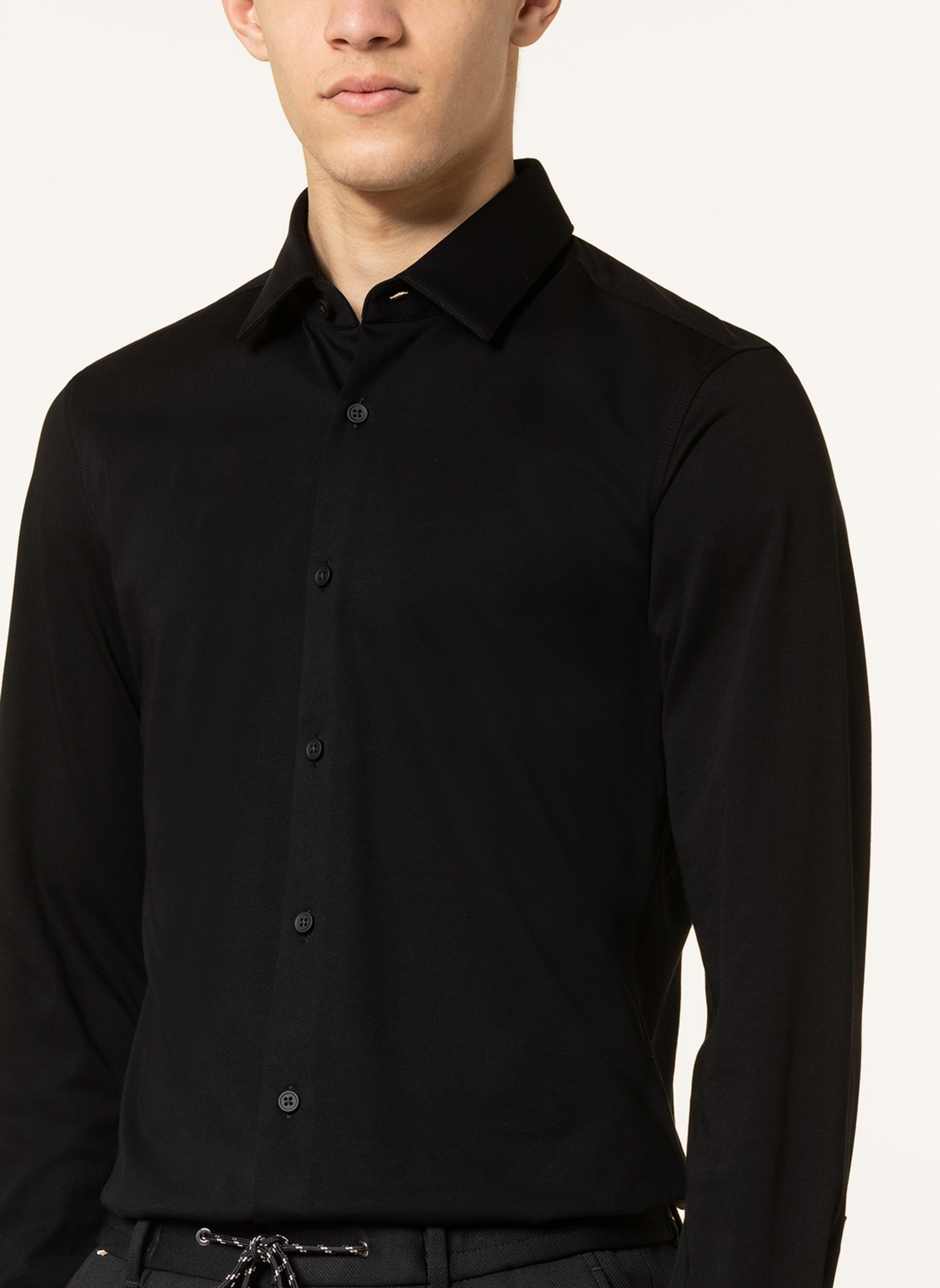 Thumbnail - Boss Jerseyhemd Hank Slim Fit schwarz