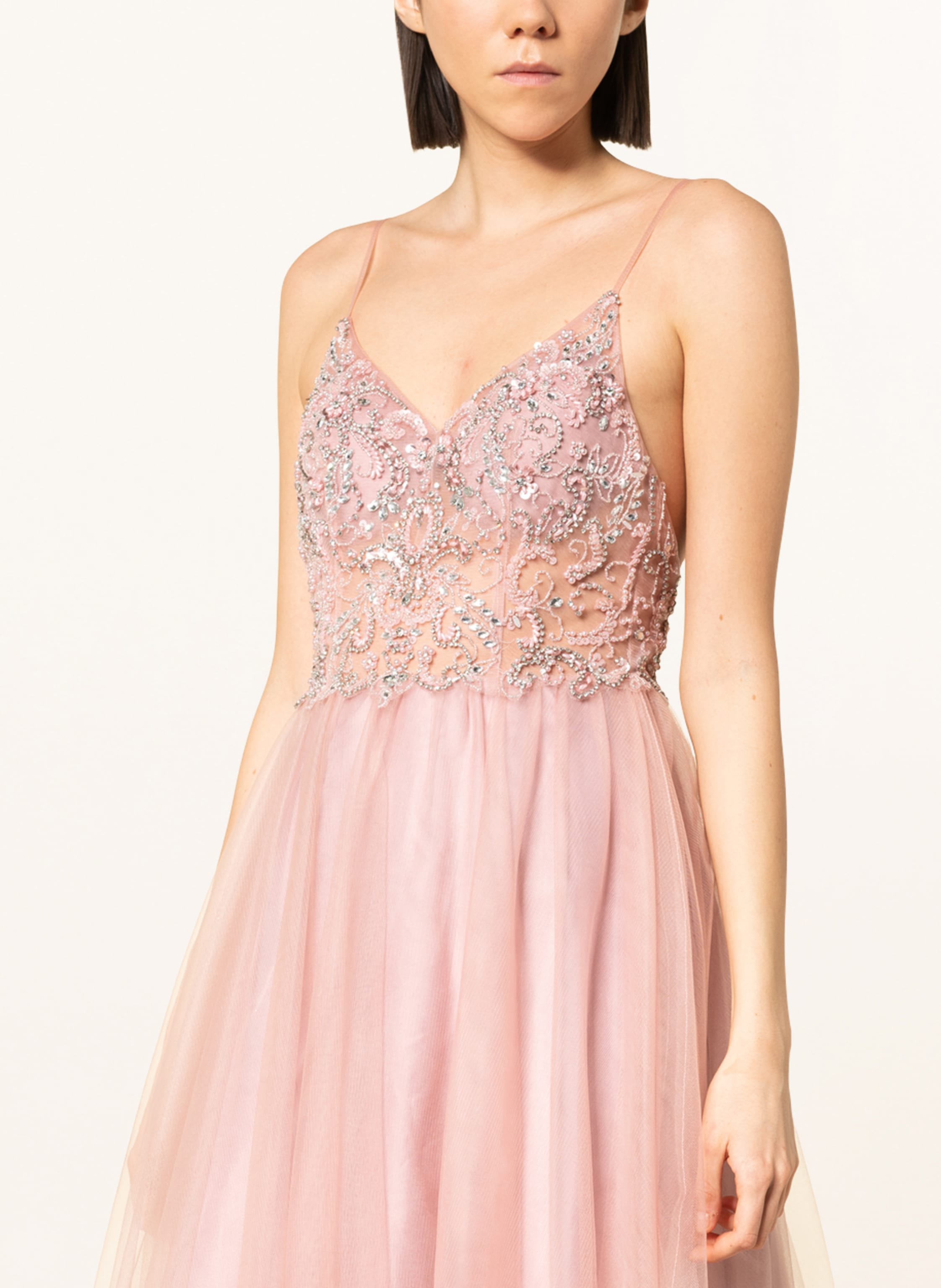 Thumbnail - Unique Abendkleid Mit Pailletten Und Schmucksteinen rosa