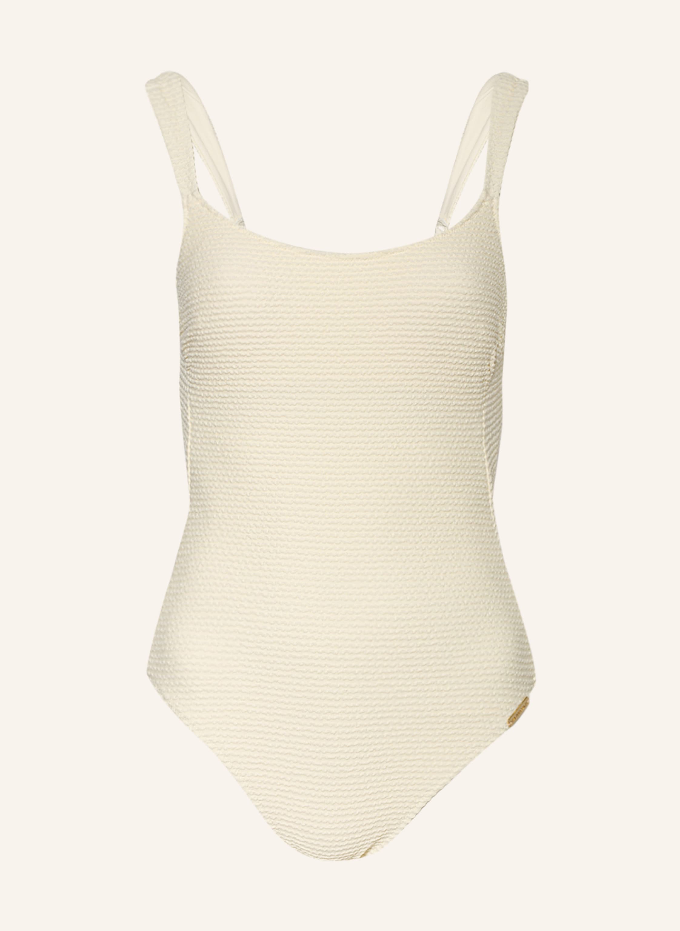 TEXTURED One-piece Swimsuit - Creamy white dots