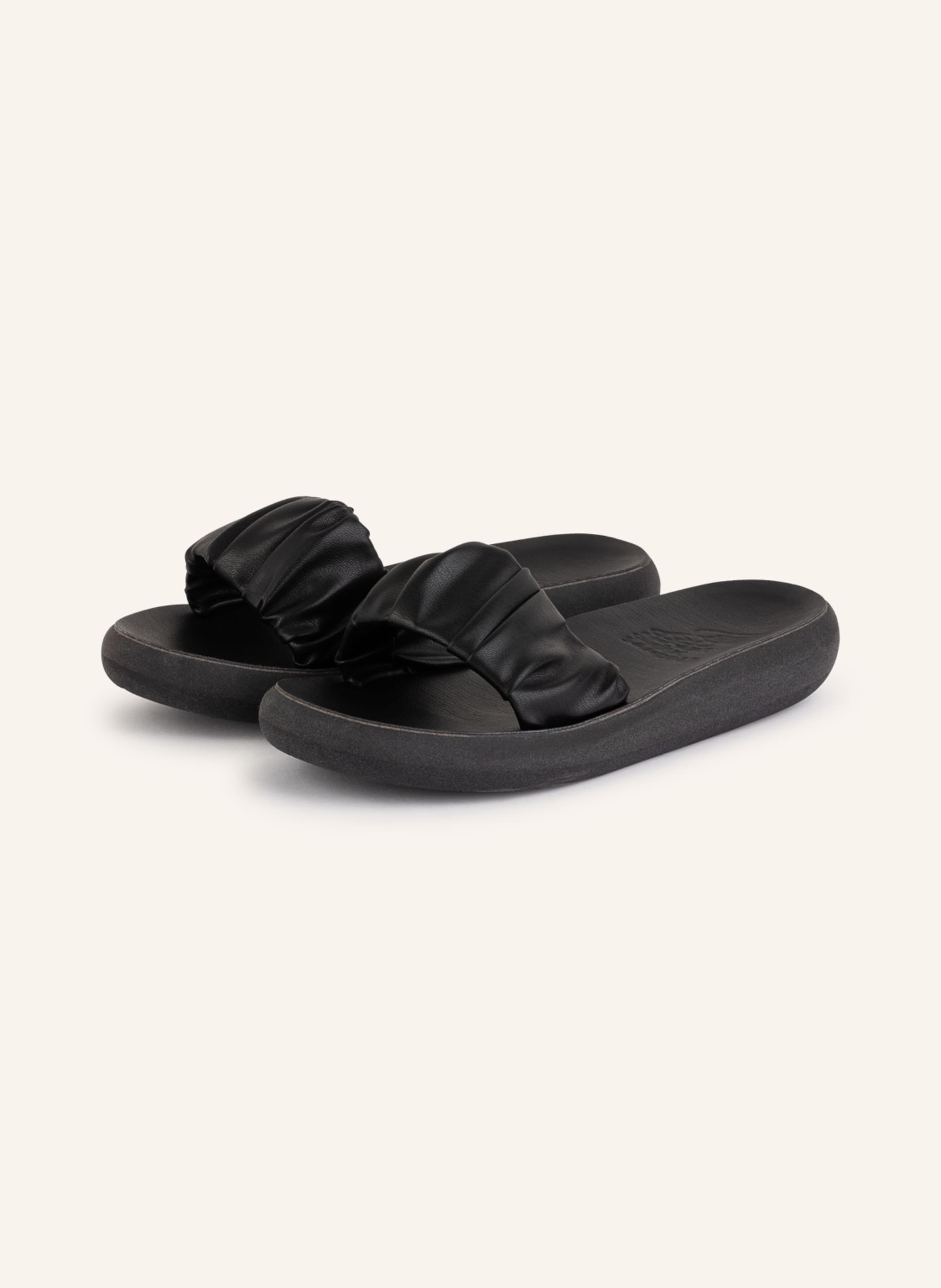 ANCIENT GREEK SANDALS Slides SCRUNCHIE TAYGETE in black