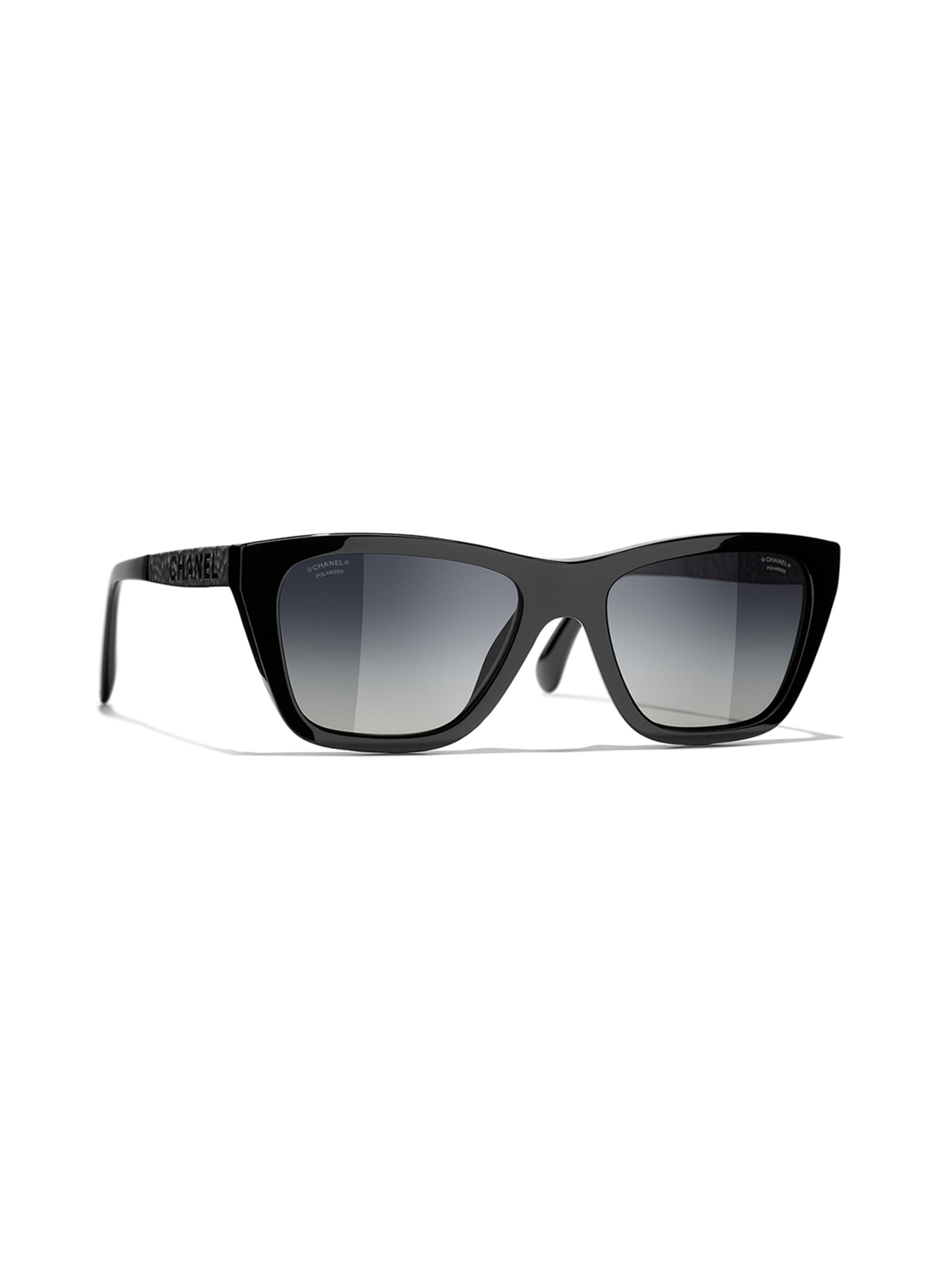 CHANEL Rectangular Sunglasses CH5447 BlackGrey at John Lewis  Partners