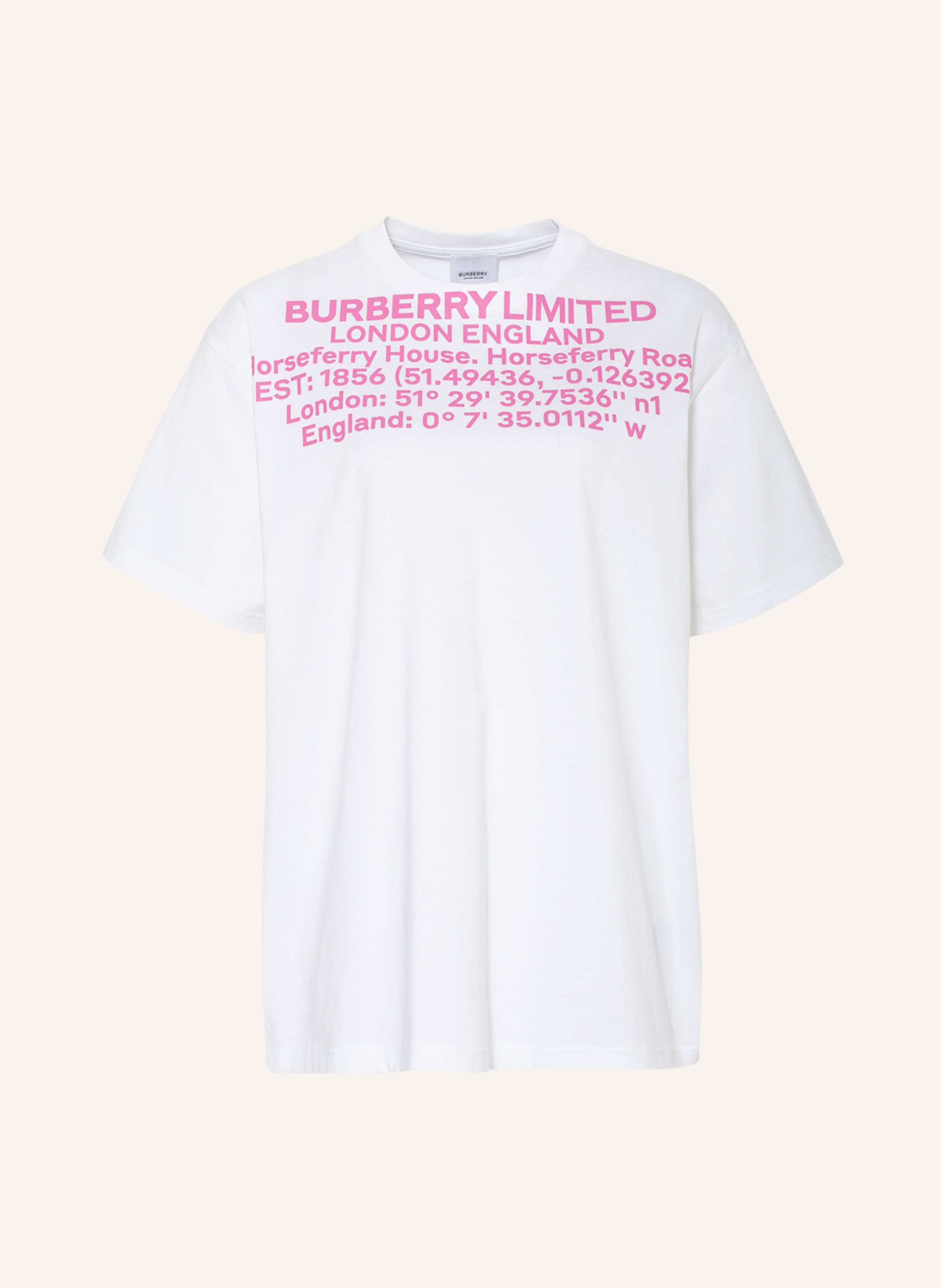 BURBERRY T-shirt CARRICK in white/ pink | Breuninger