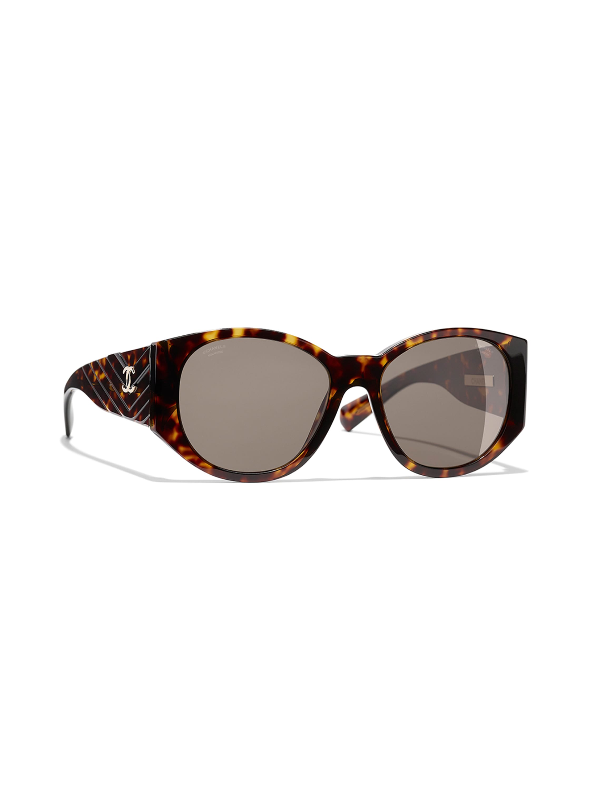 CHANEL Oval sunglasses in c71483 havana brown polarized