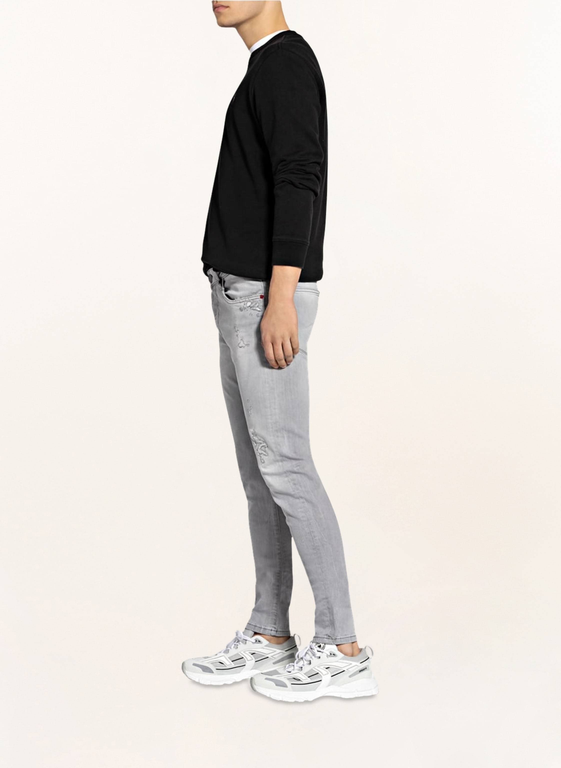 Thumbnail - Elias Rumelis Destroyed Jeans Noel Tapered Fit grau