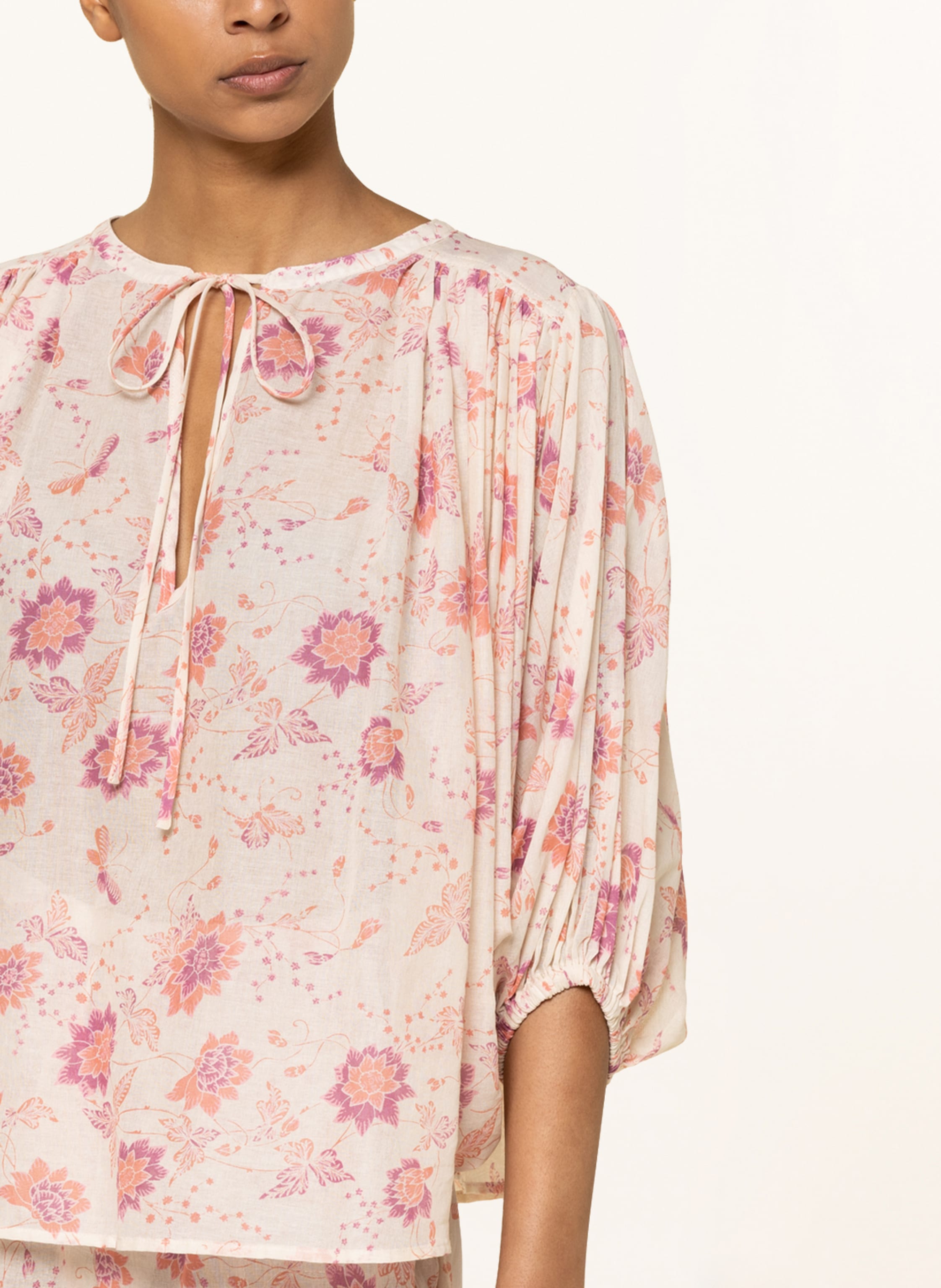 Thumbnail - Love Stories Lounge-Shirt Merci Mit 3/4-Arm weiss