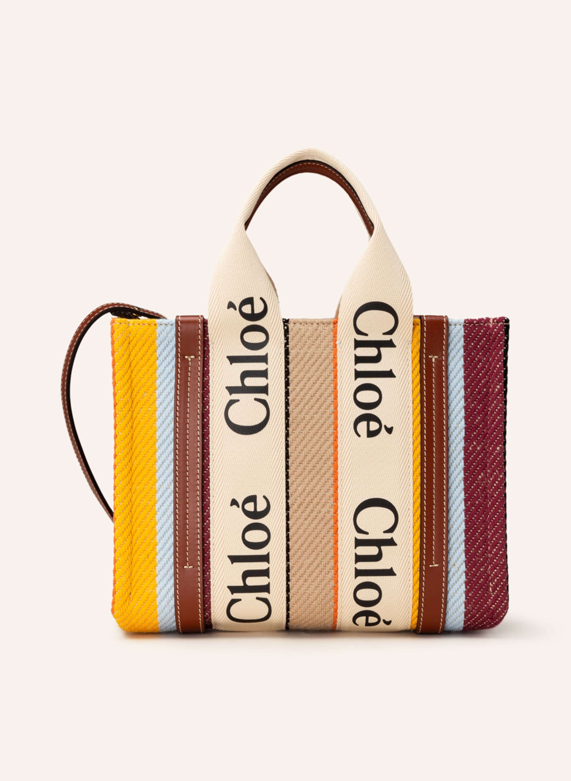 Chloé Shopper WOODY SMALL in multicolor brown | Breuninger