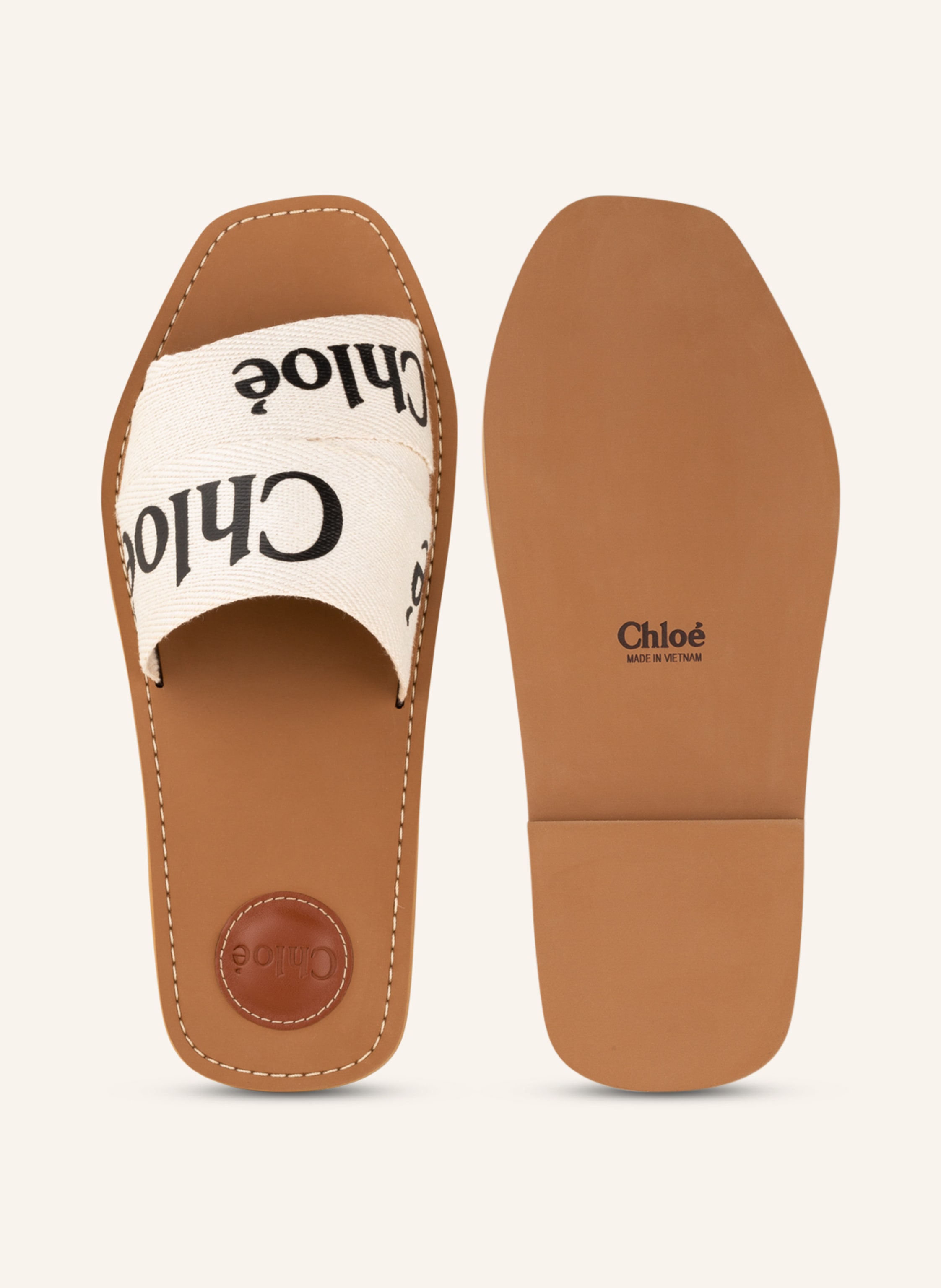 Thumbnail - Chloé Pantoletten Woody weiss