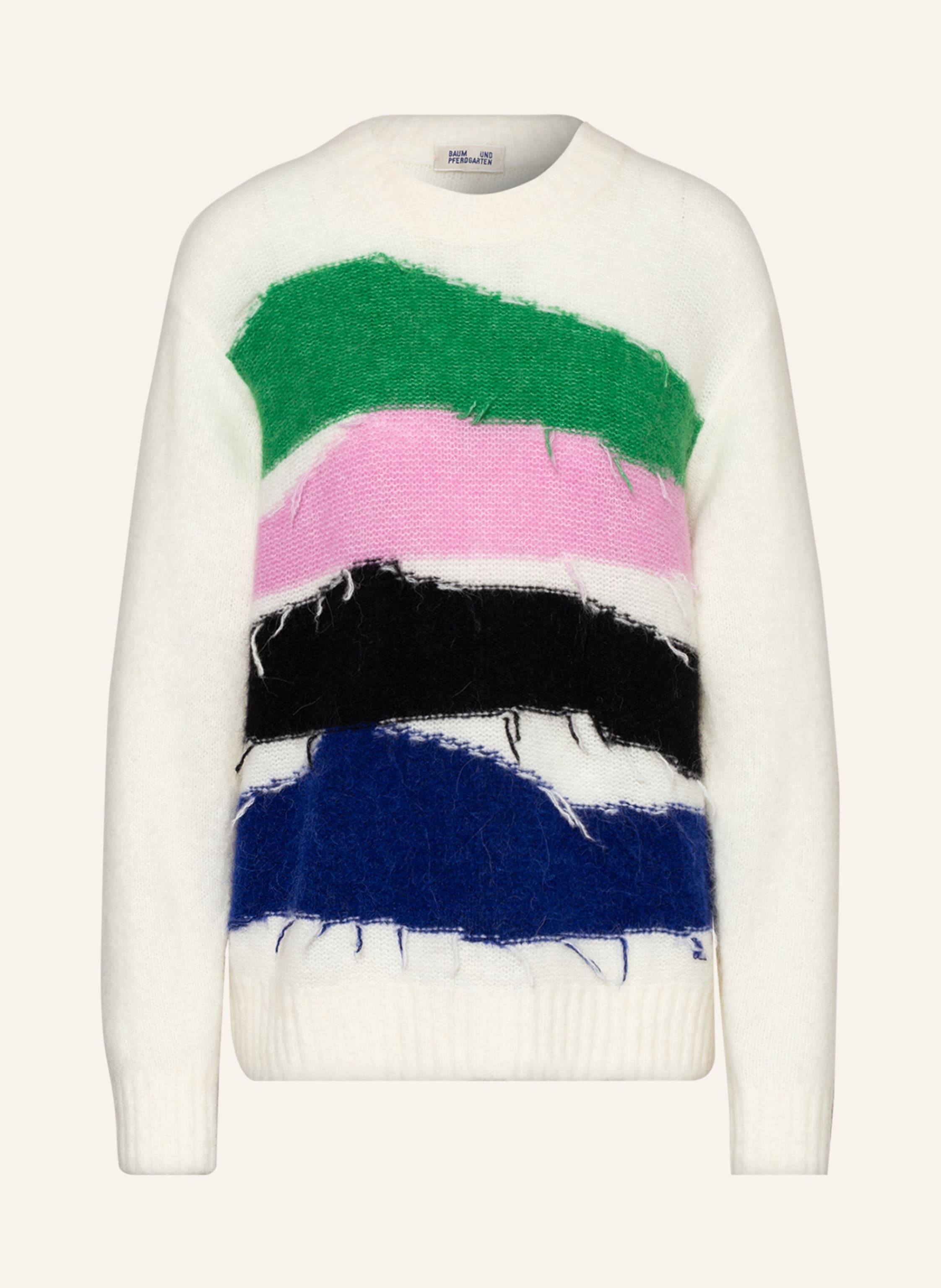 negativ bøf Bemærk venligst BAUM UND PFERDGARTEN Sweater CECILEE with alpaca in ecru/ light green/ pink